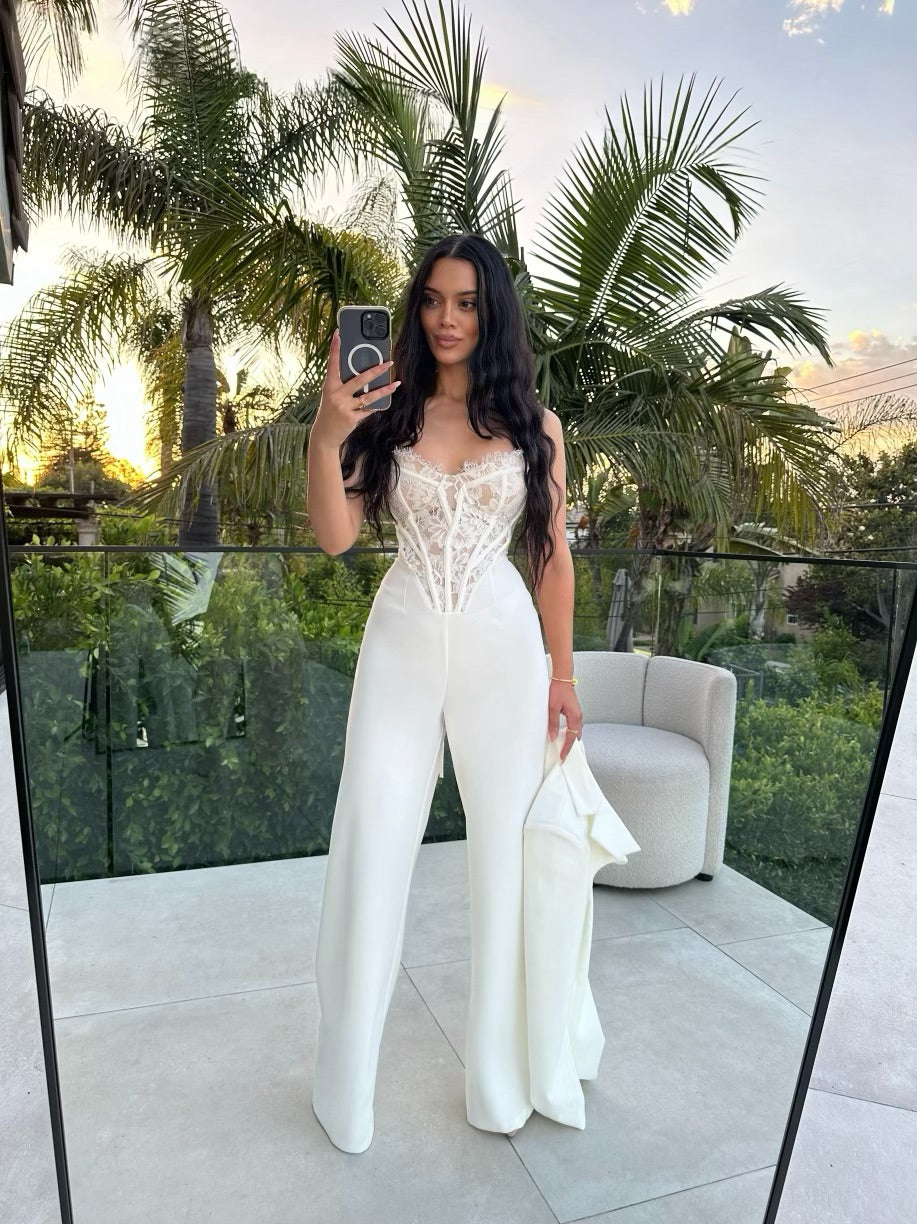 'Alondra' Jumpsuit and cropped blazer set