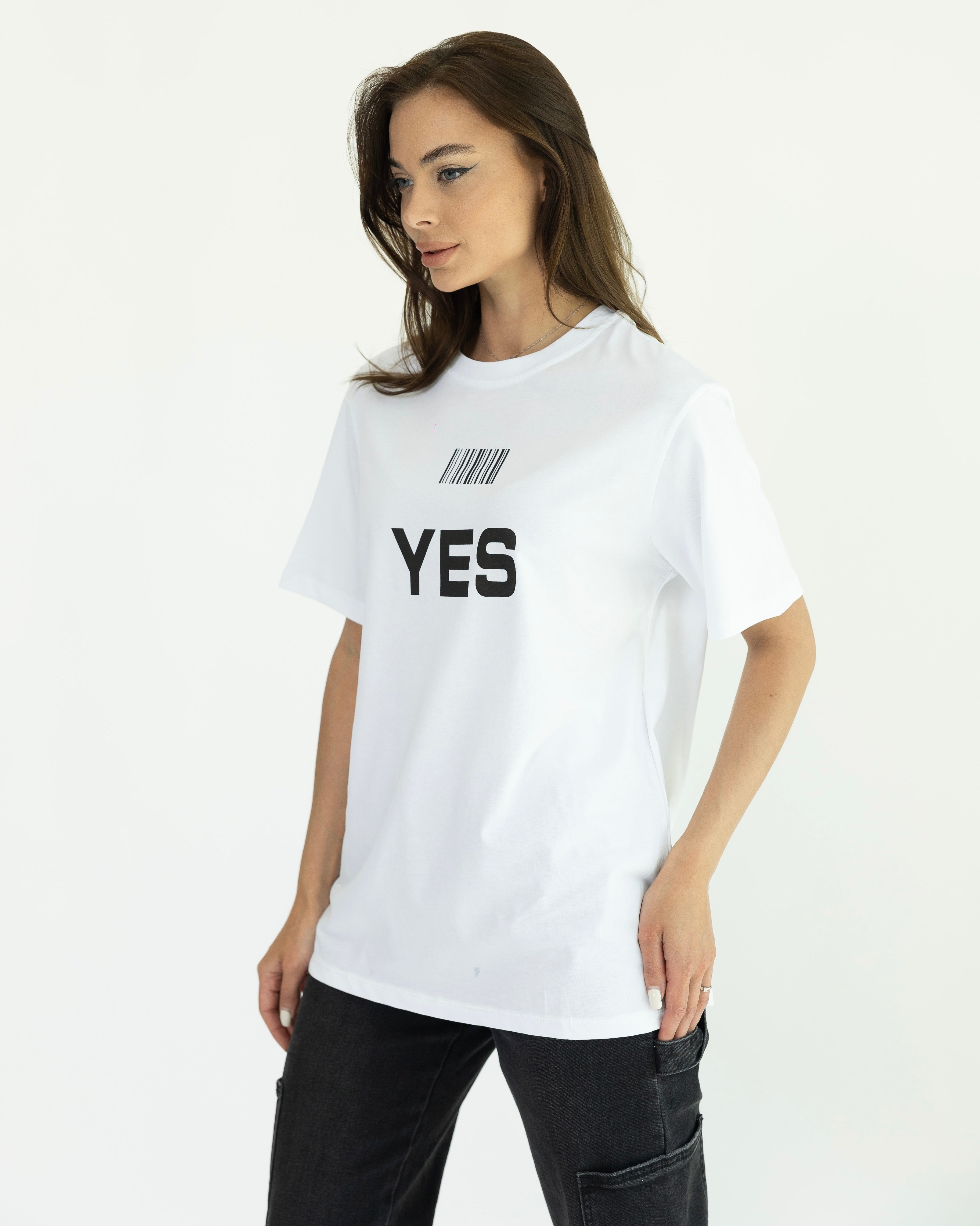 'YesNo' White T-Shirt