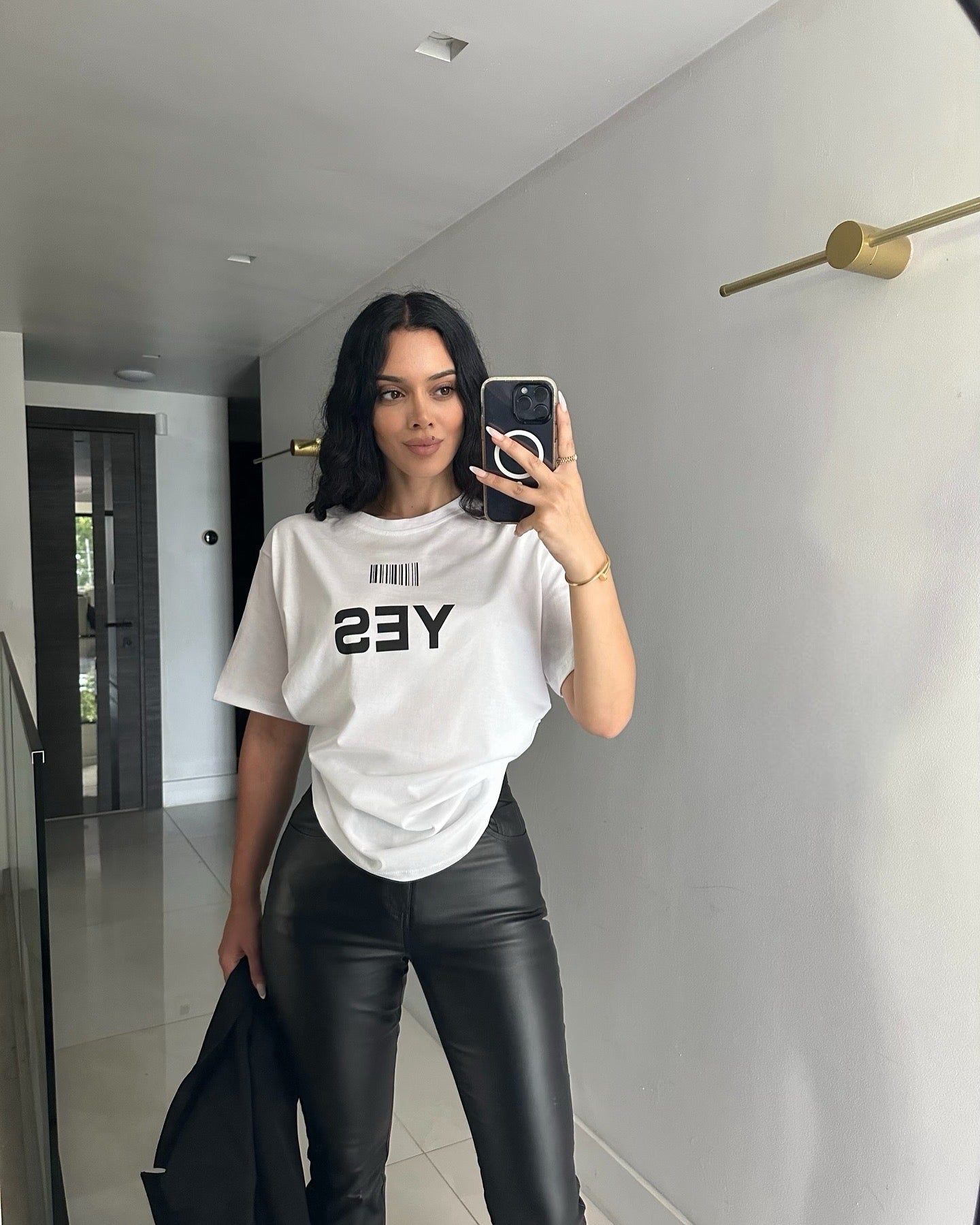 'YesNo' White T-Shirt