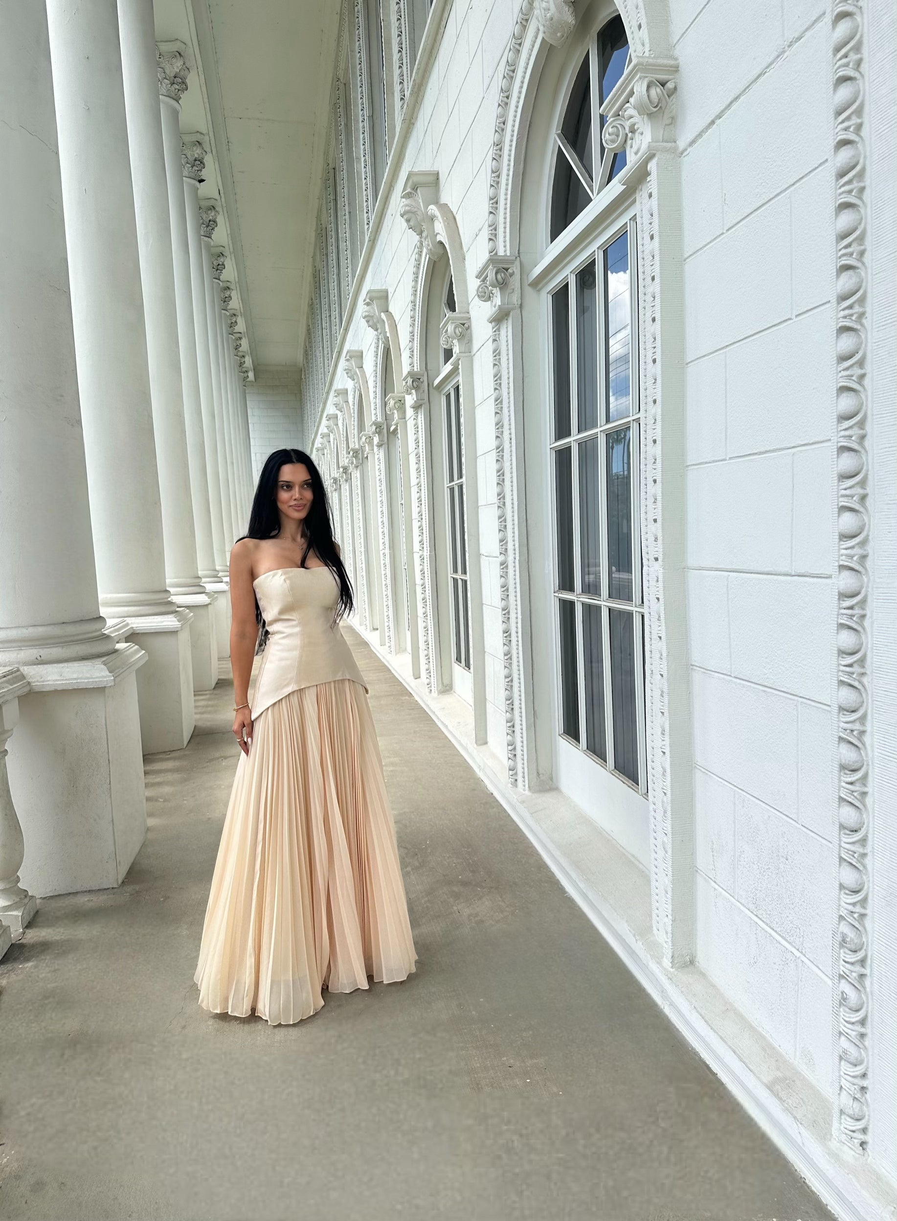 "Francis" Dress in champagne nude