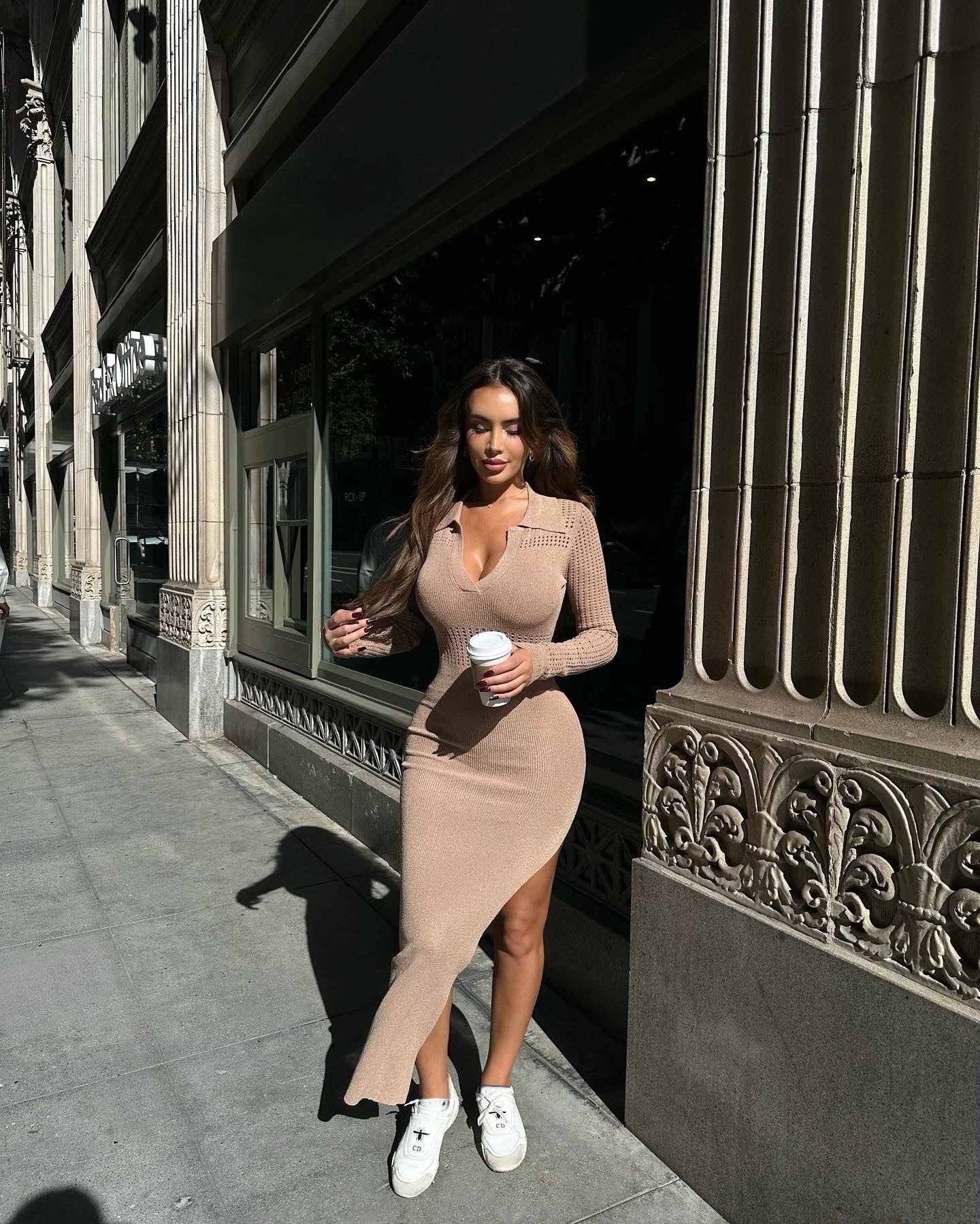 'Sunkissed' Knitted Dress in Nude