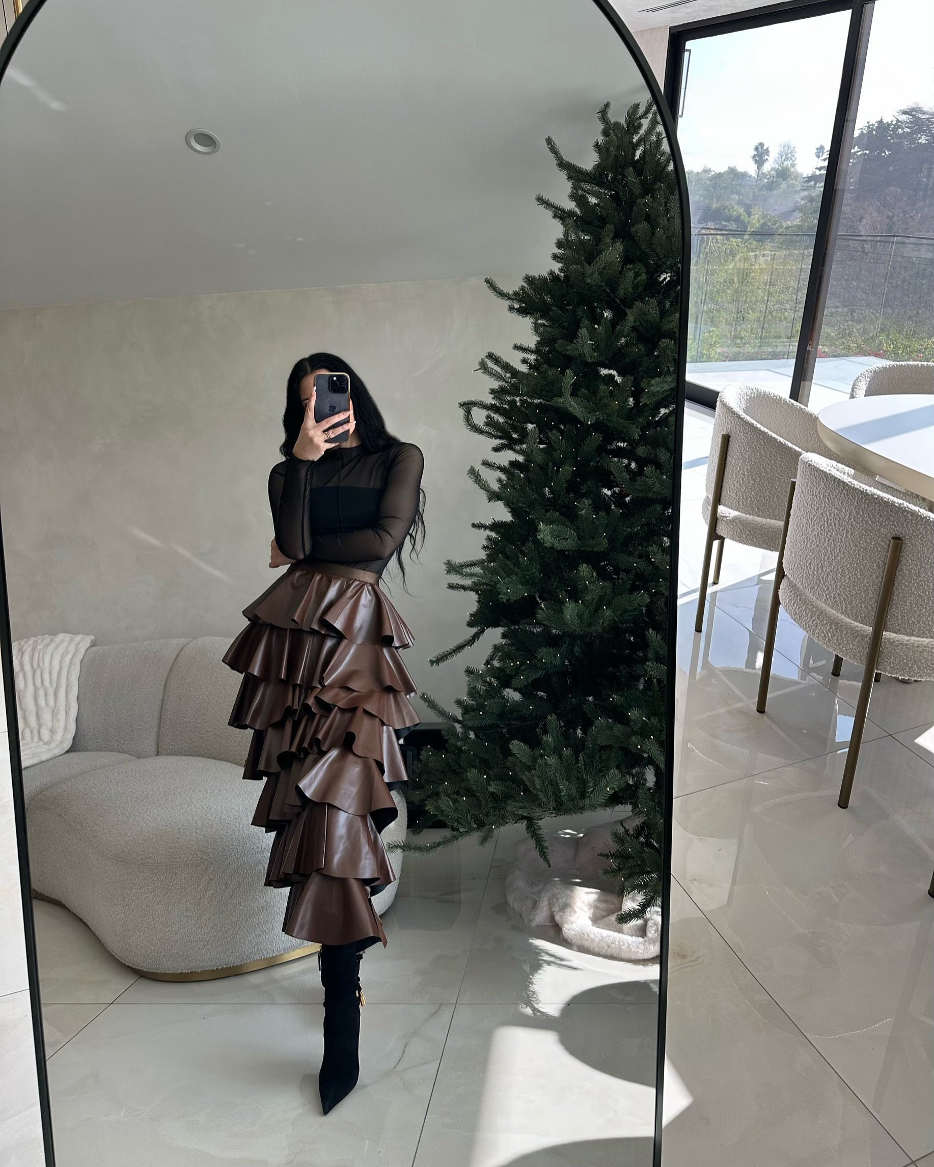 'Au Lait' Vegan Leather Skirt