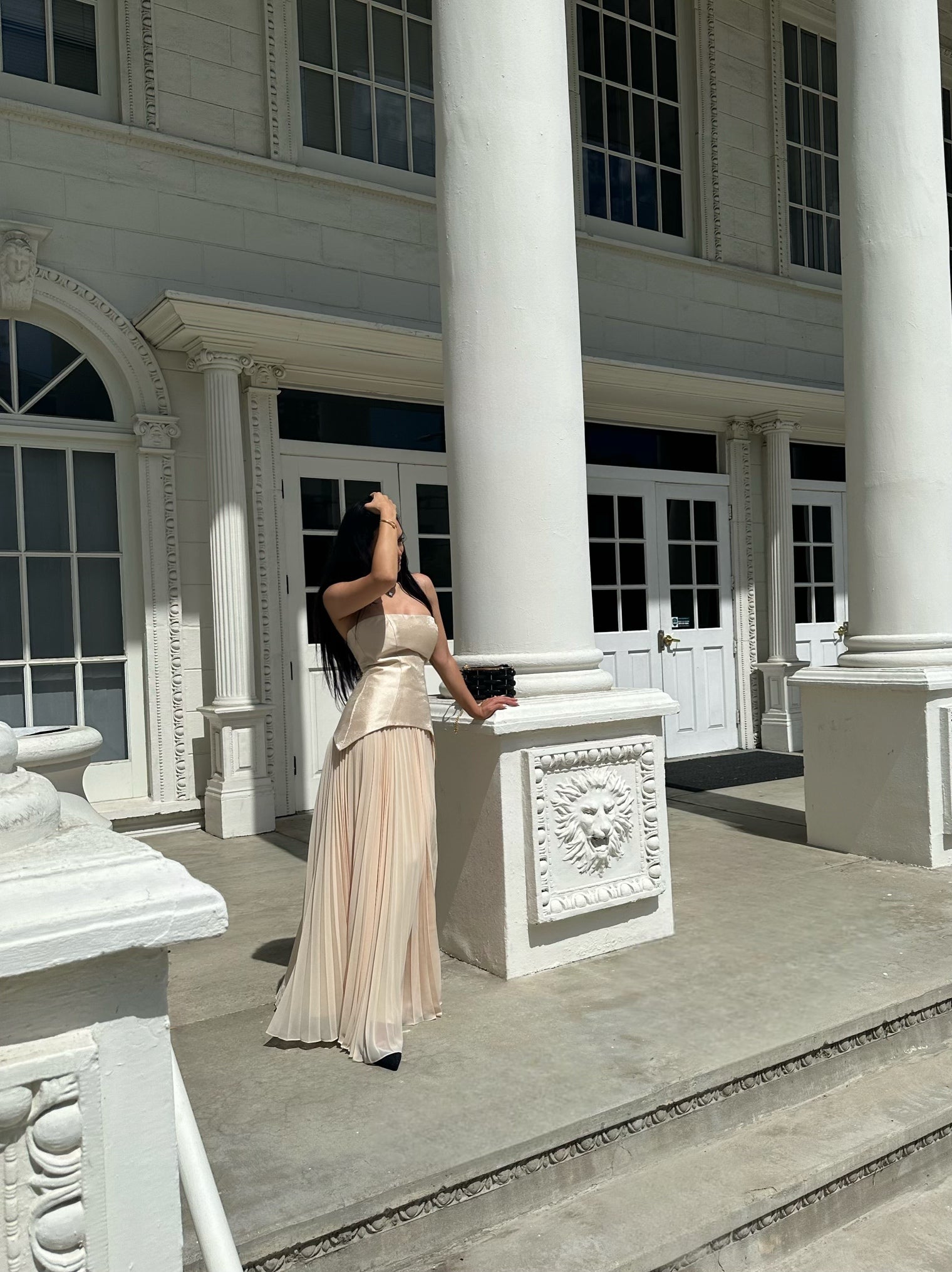 "Francis" Dress in champagne nude