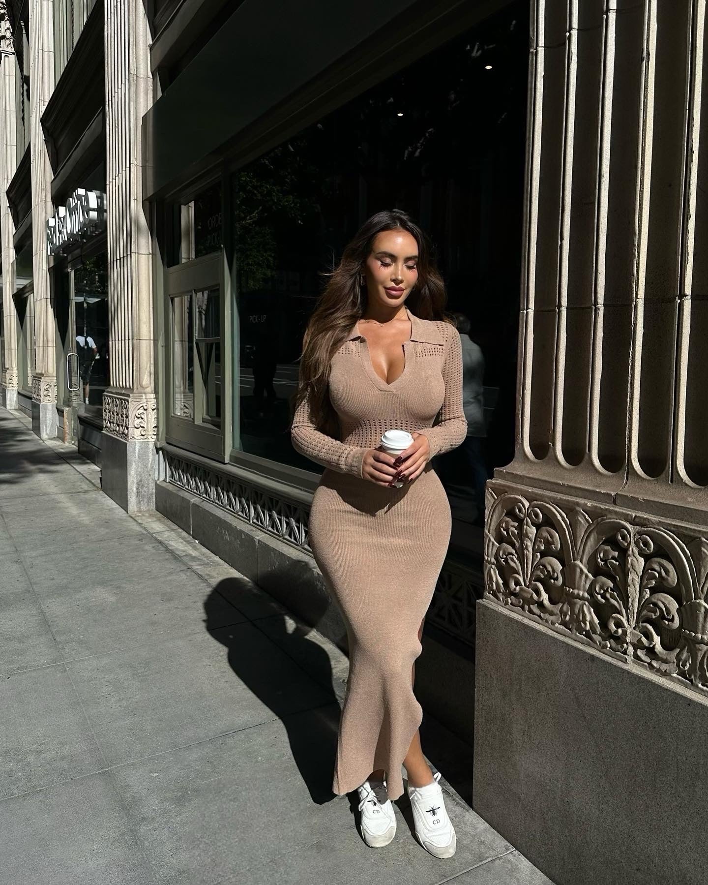 'Sunkissed' Knitted Dress in Nude