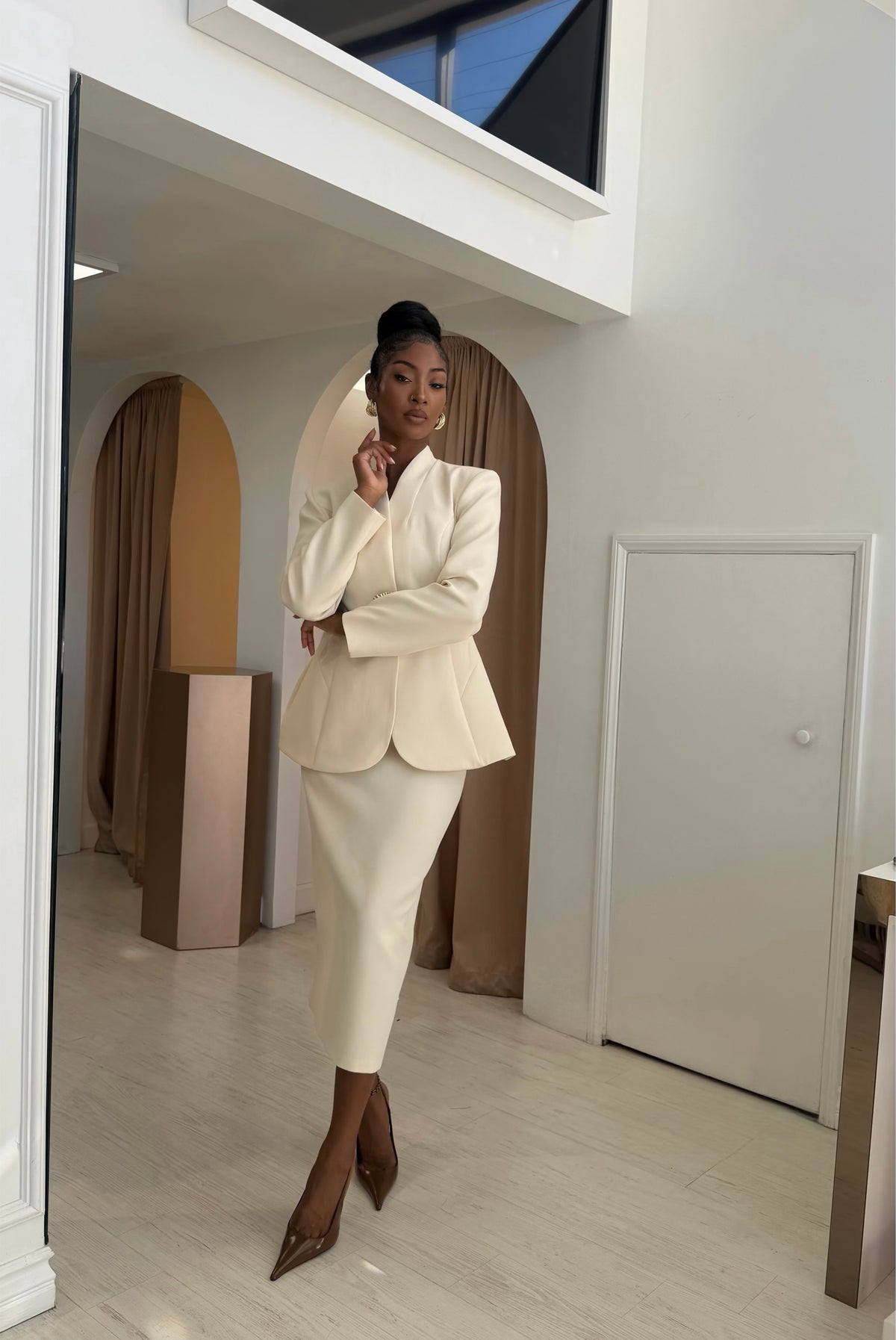 “Missy” blazer and skirt set