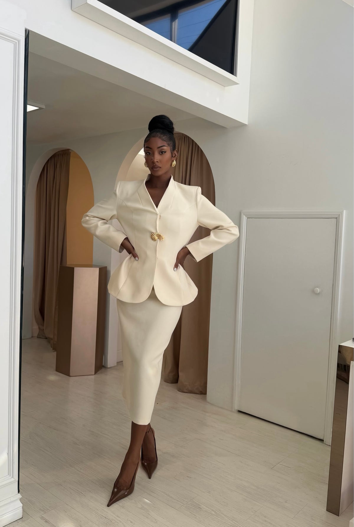 “Missy” blazer and skirt set