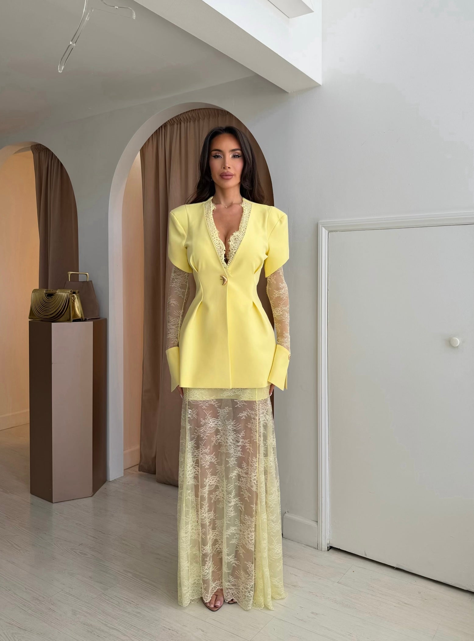 “Aurelia” blazer and skirt set