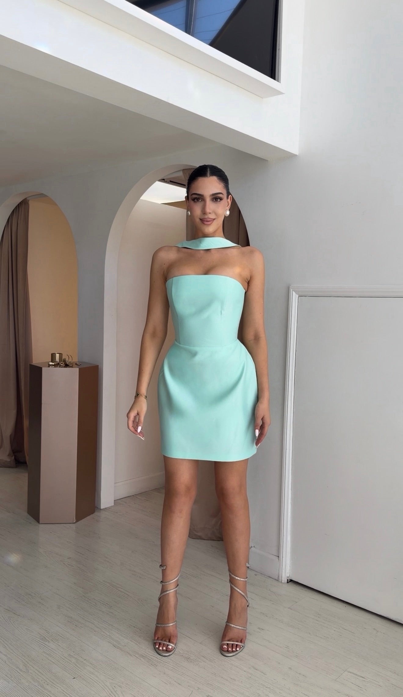 “Cassie” dress in Tiffany blue