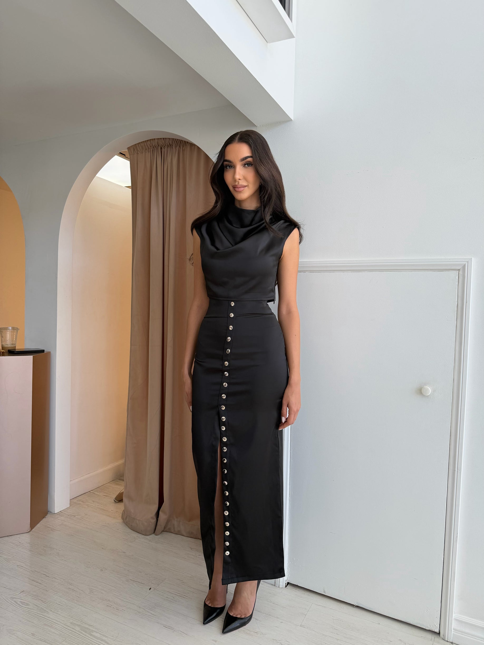 “Lucia” two piece satin set