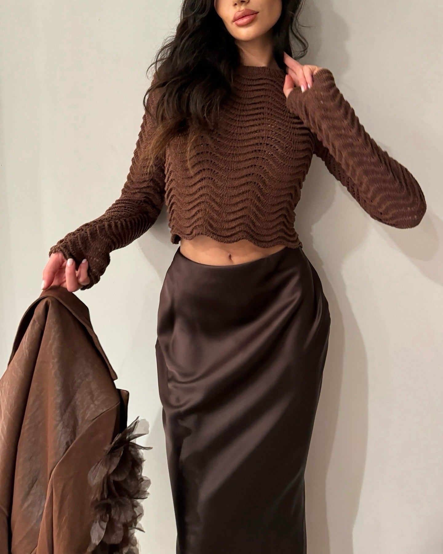 ‘Hill’ long sleeve knitted top