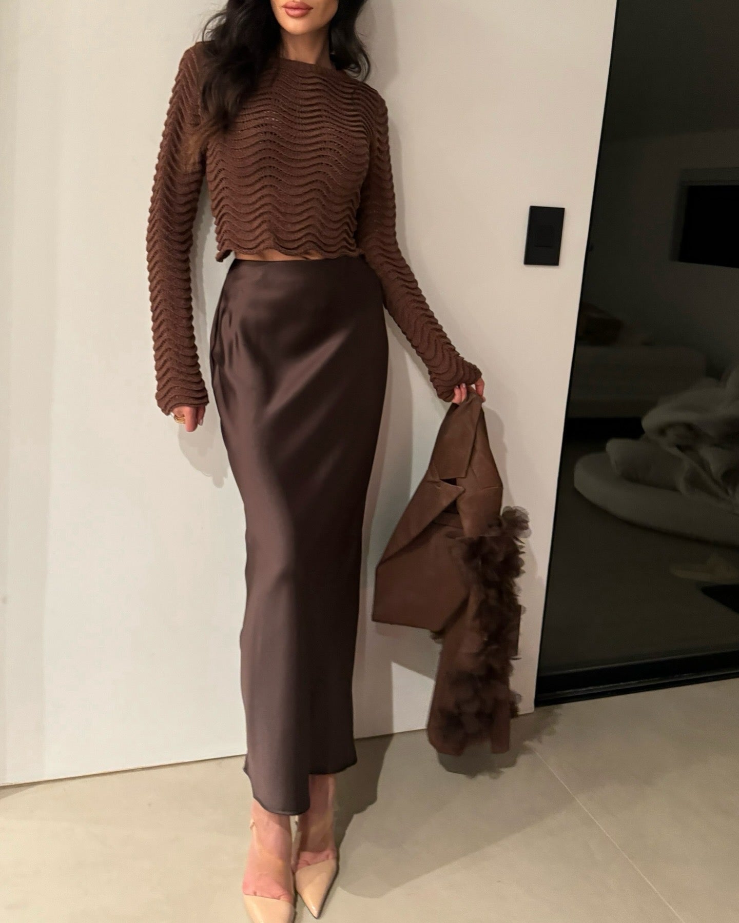 ‘Hill’ long sleeve knitted top