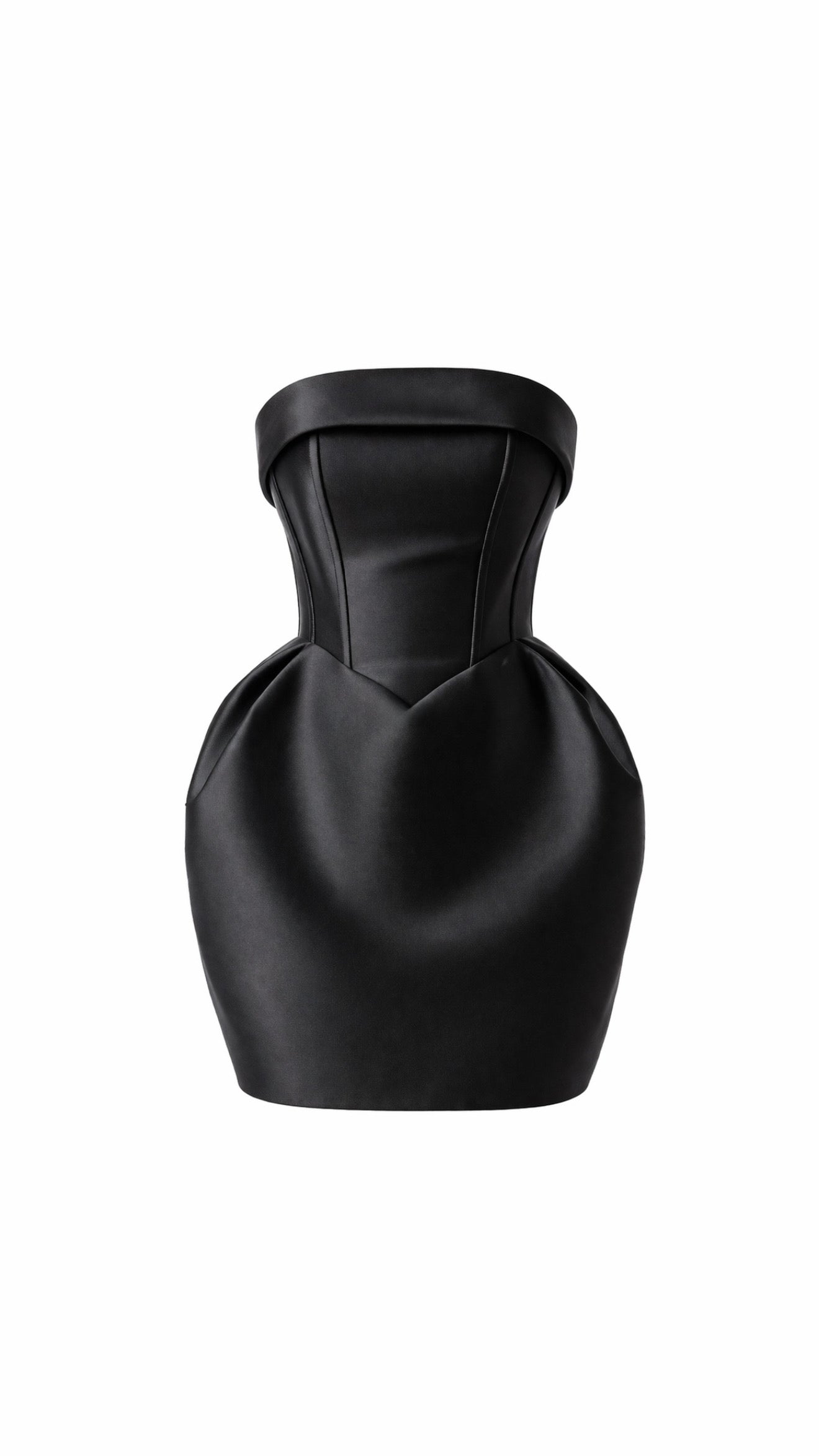 “Siri” satin dress in black