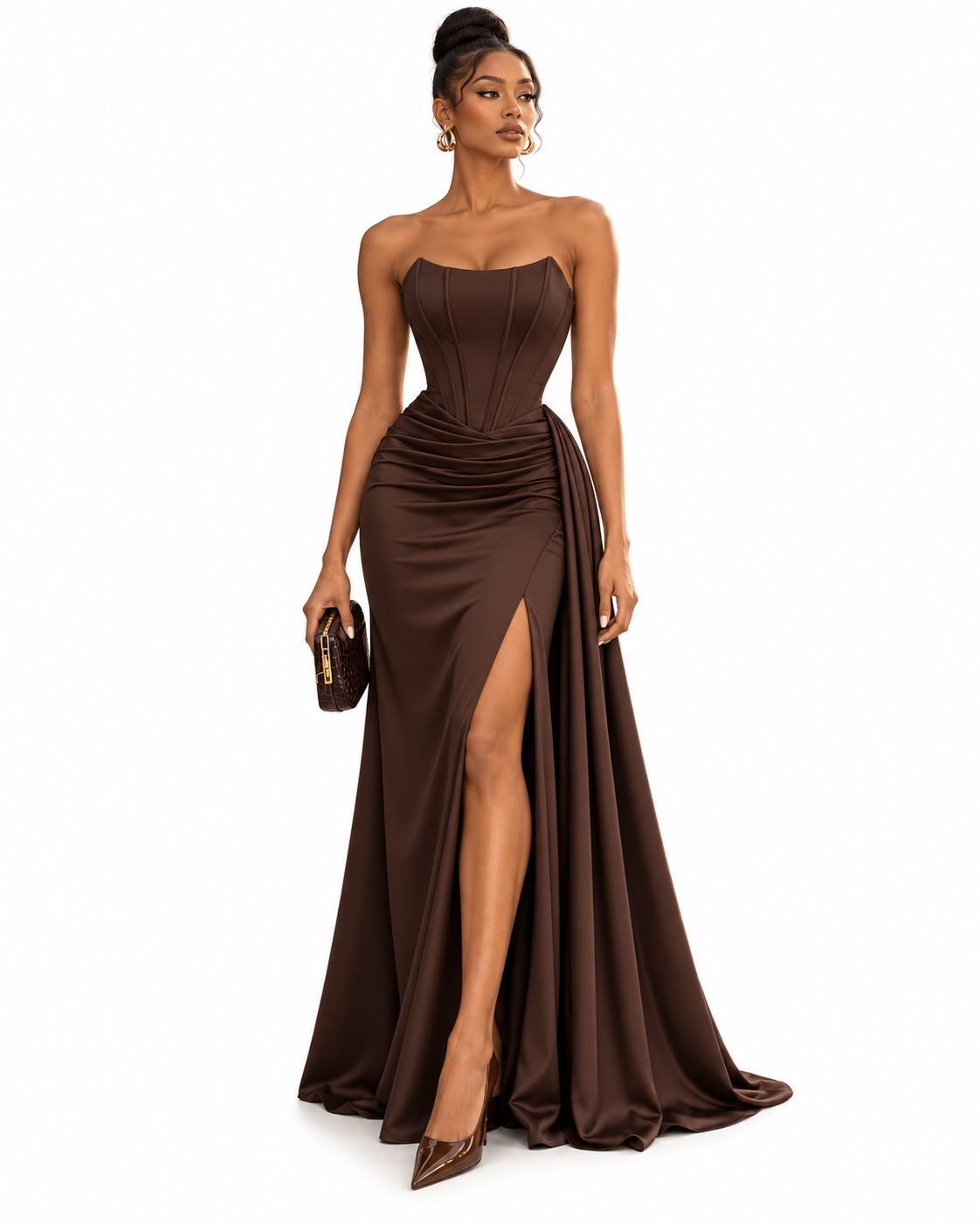 “Noa” satin corset gown