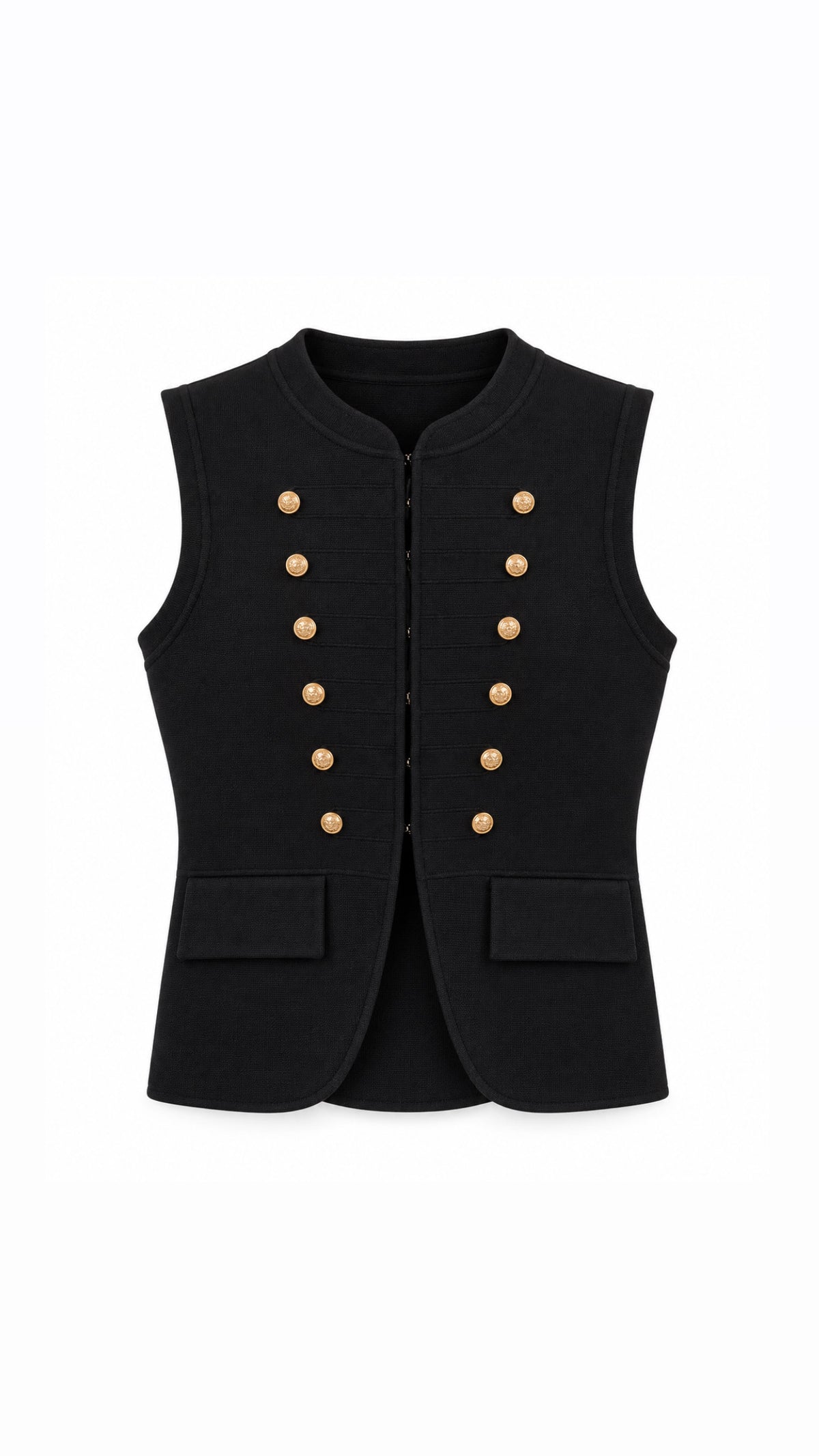Fenia buttoned vest in black