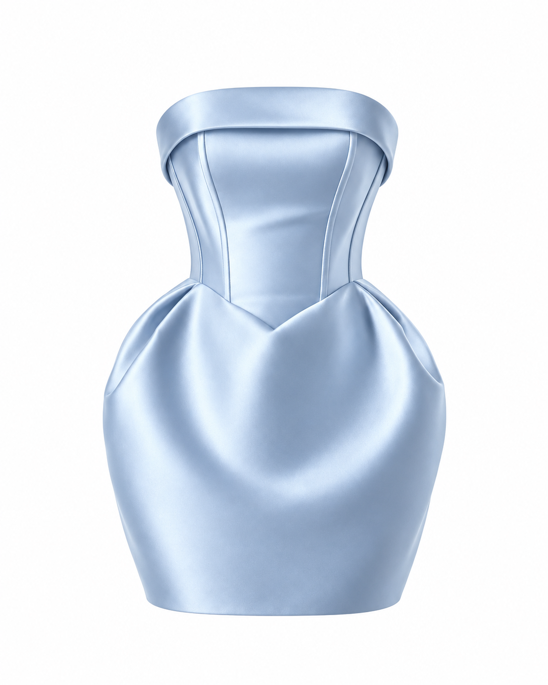 “Siri” satin dress in blue
