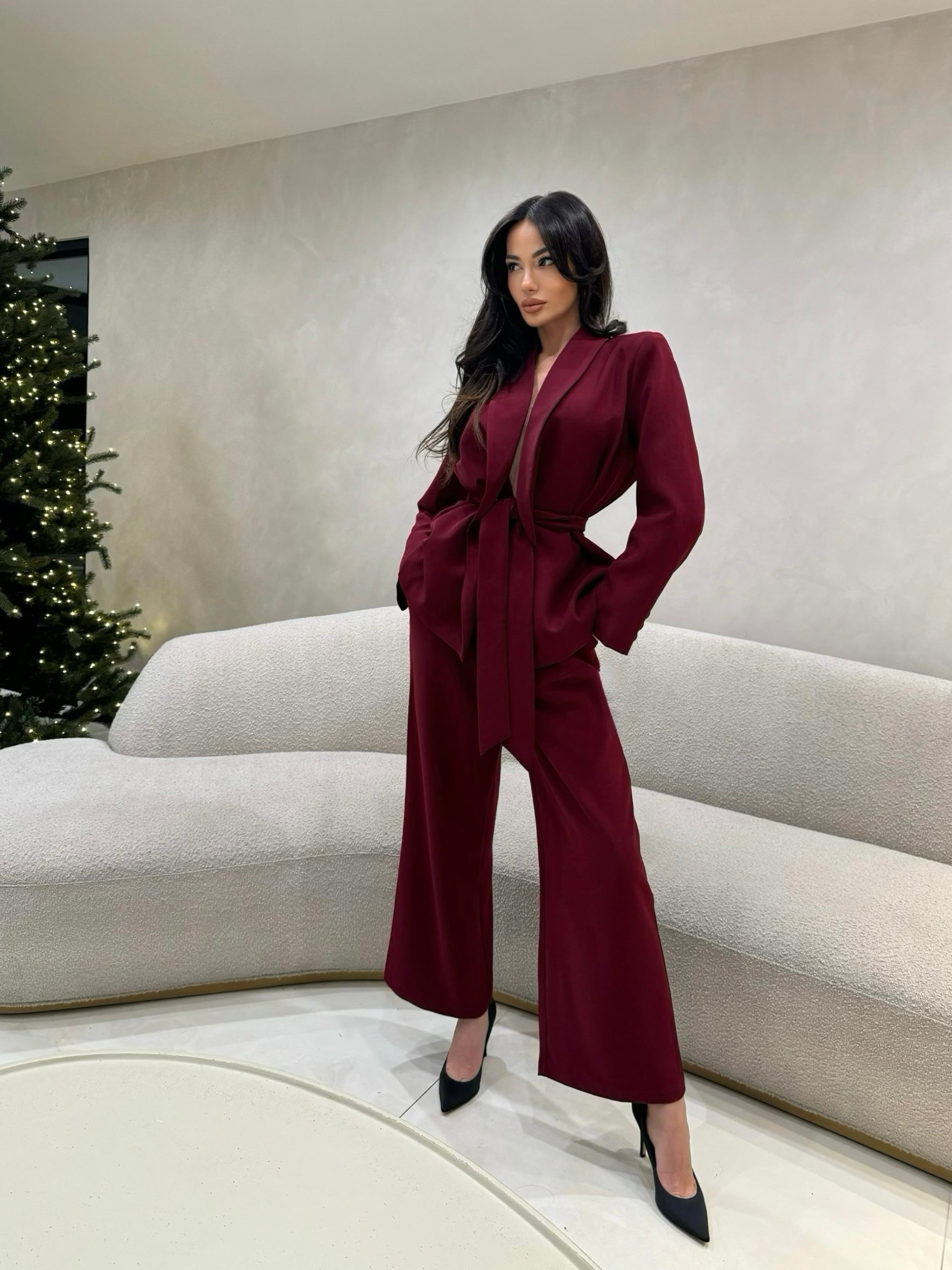 ‘Frenchie’ Belt Detailed Blazer Set