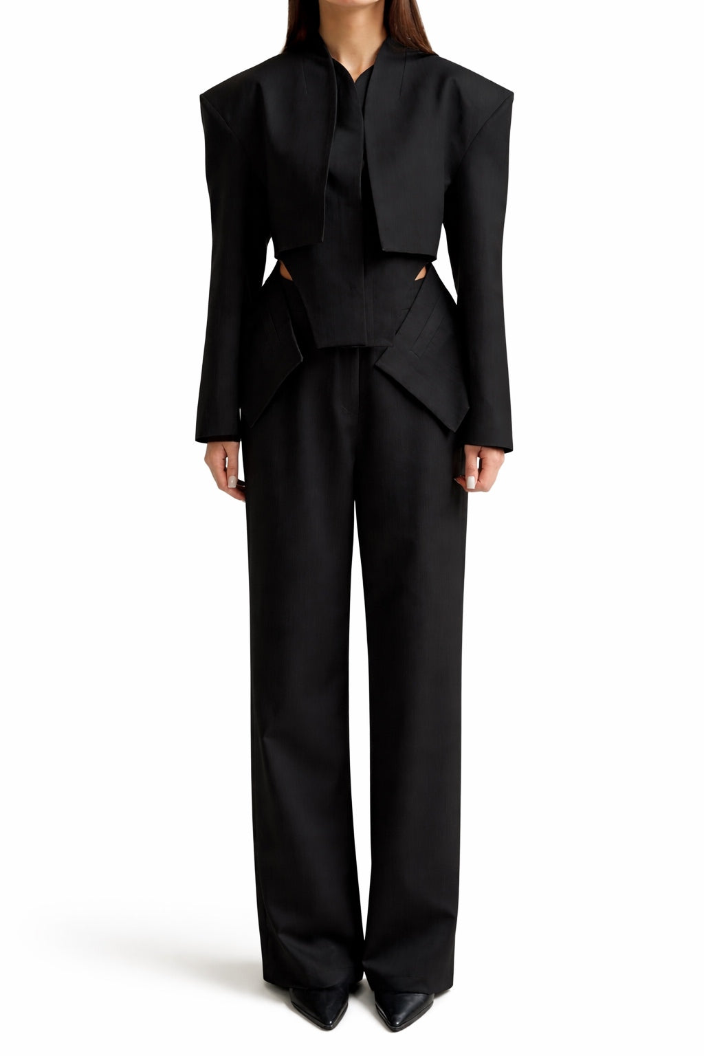 “Jawai” structured blazer and pants set in black| Pre-order | ETA 01/29/2026