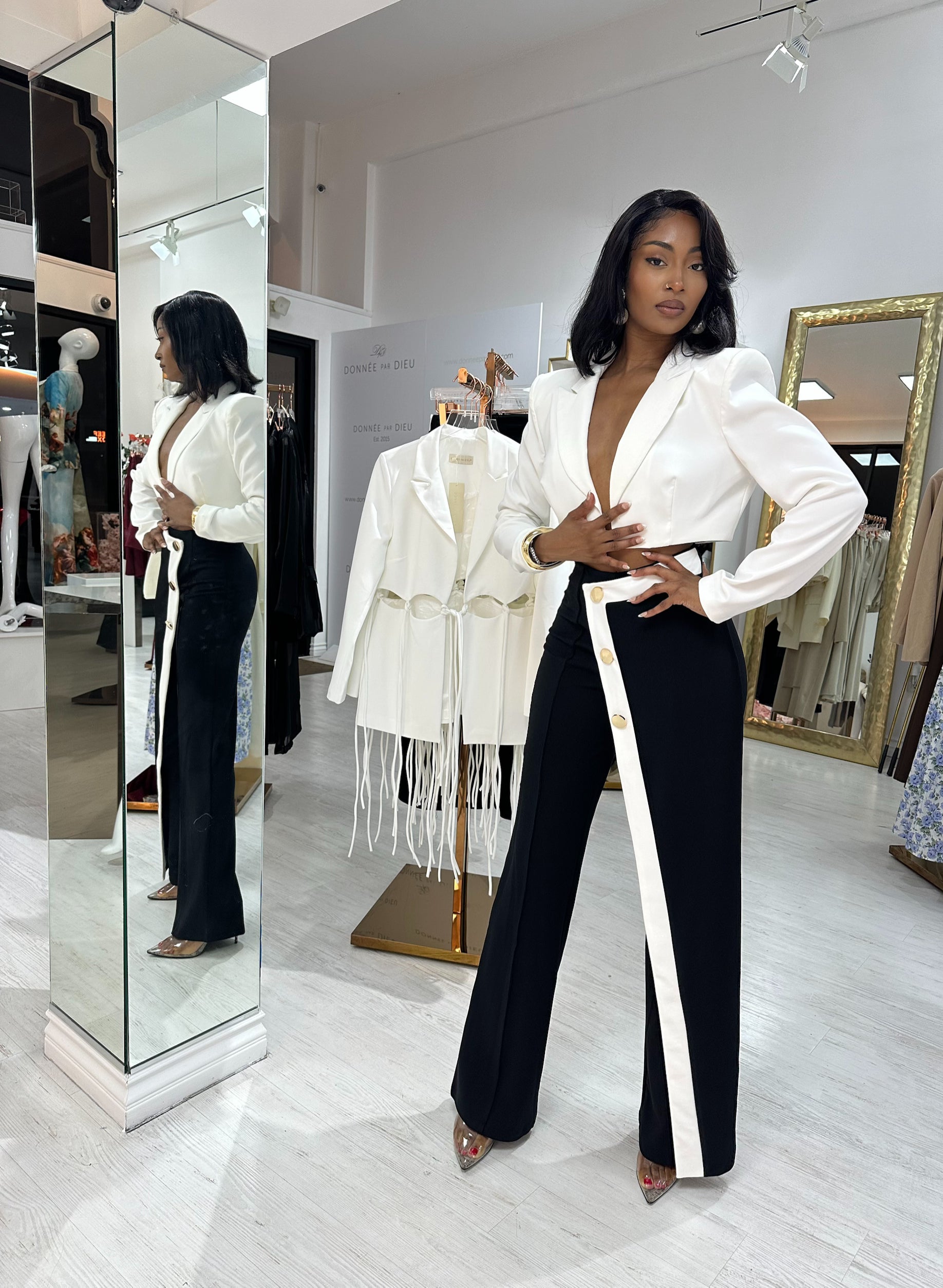 “Classic” black & white pants