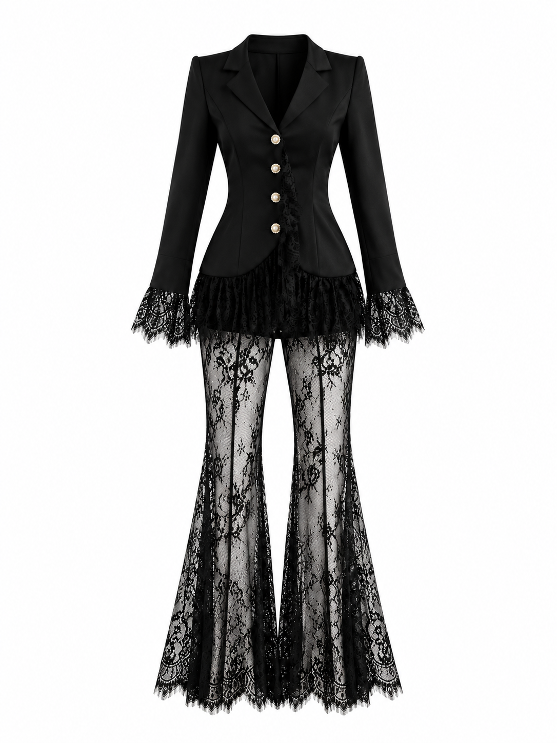 “Aria” blazer and lace pants set