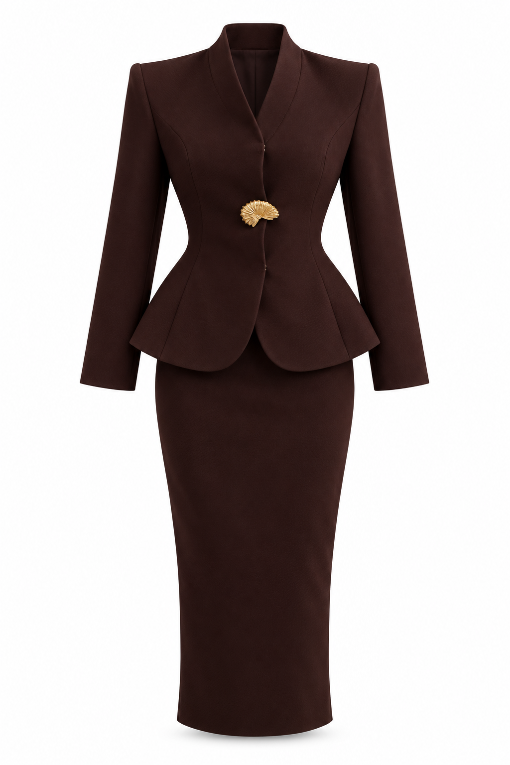 " Missy " Blazer And Skirt In Brown