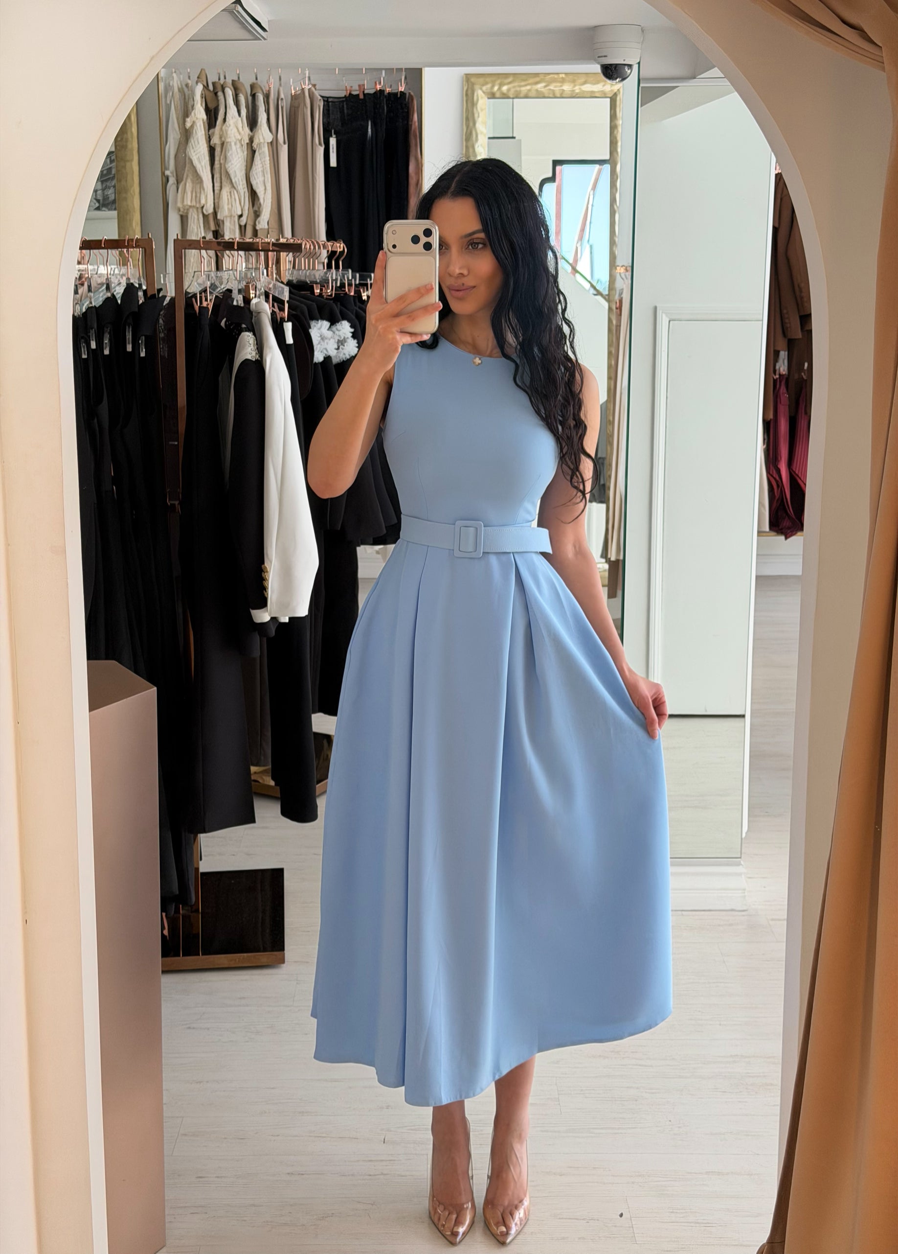 “Lura” belted dress