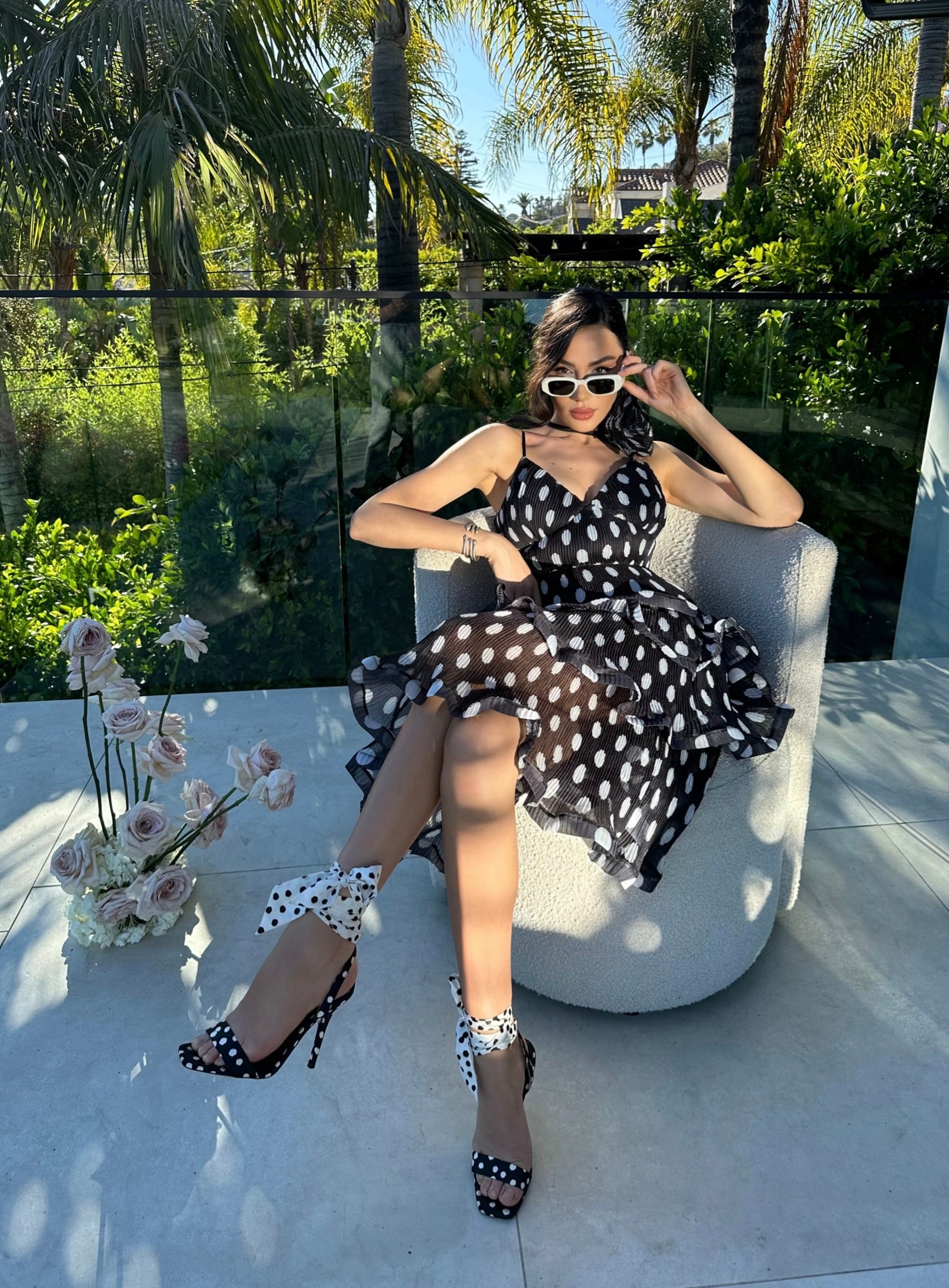 ‘Lana’ polkadot dress with a chocker