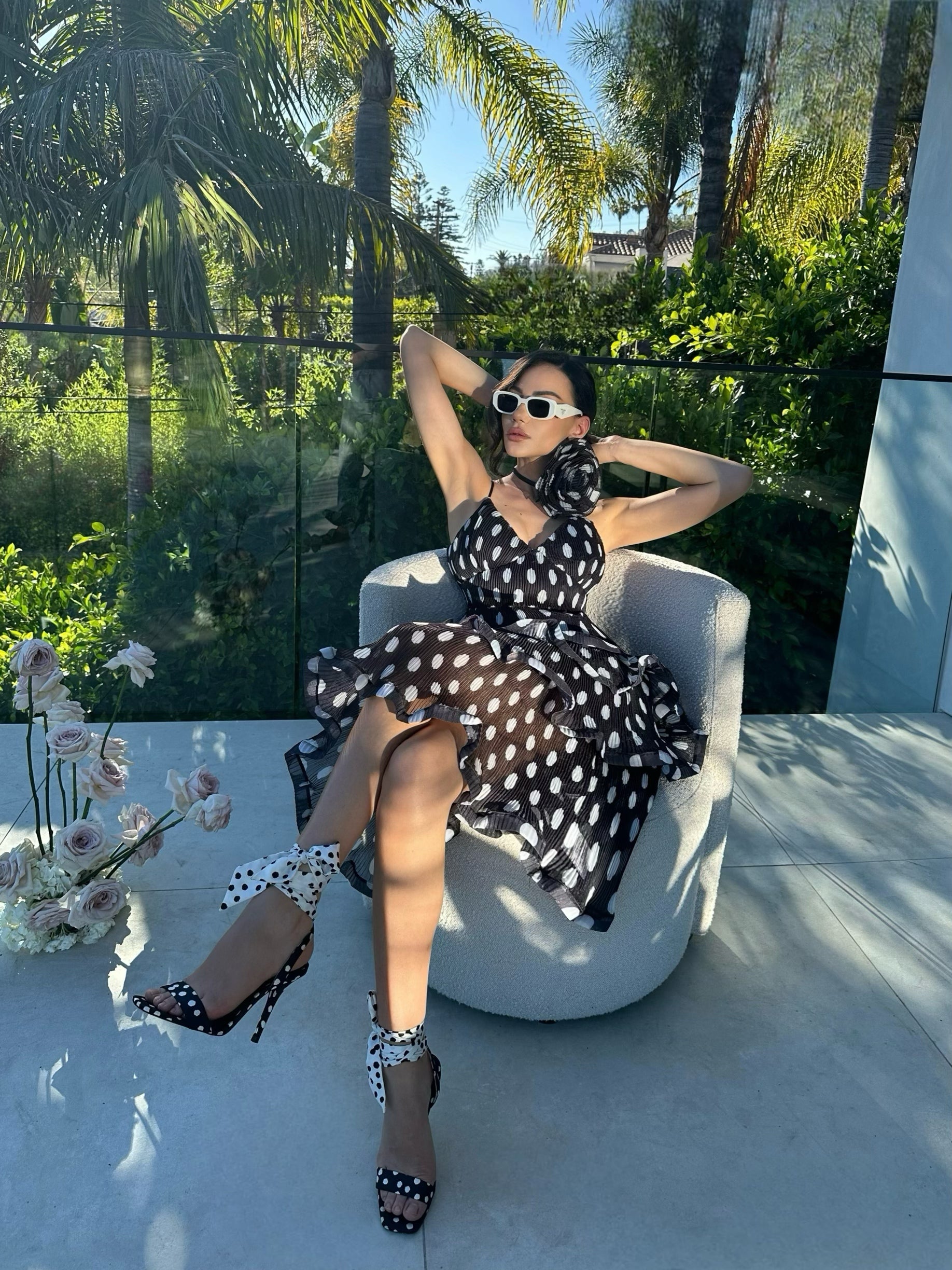 ‘Lana’ polkadot dress with a chocker