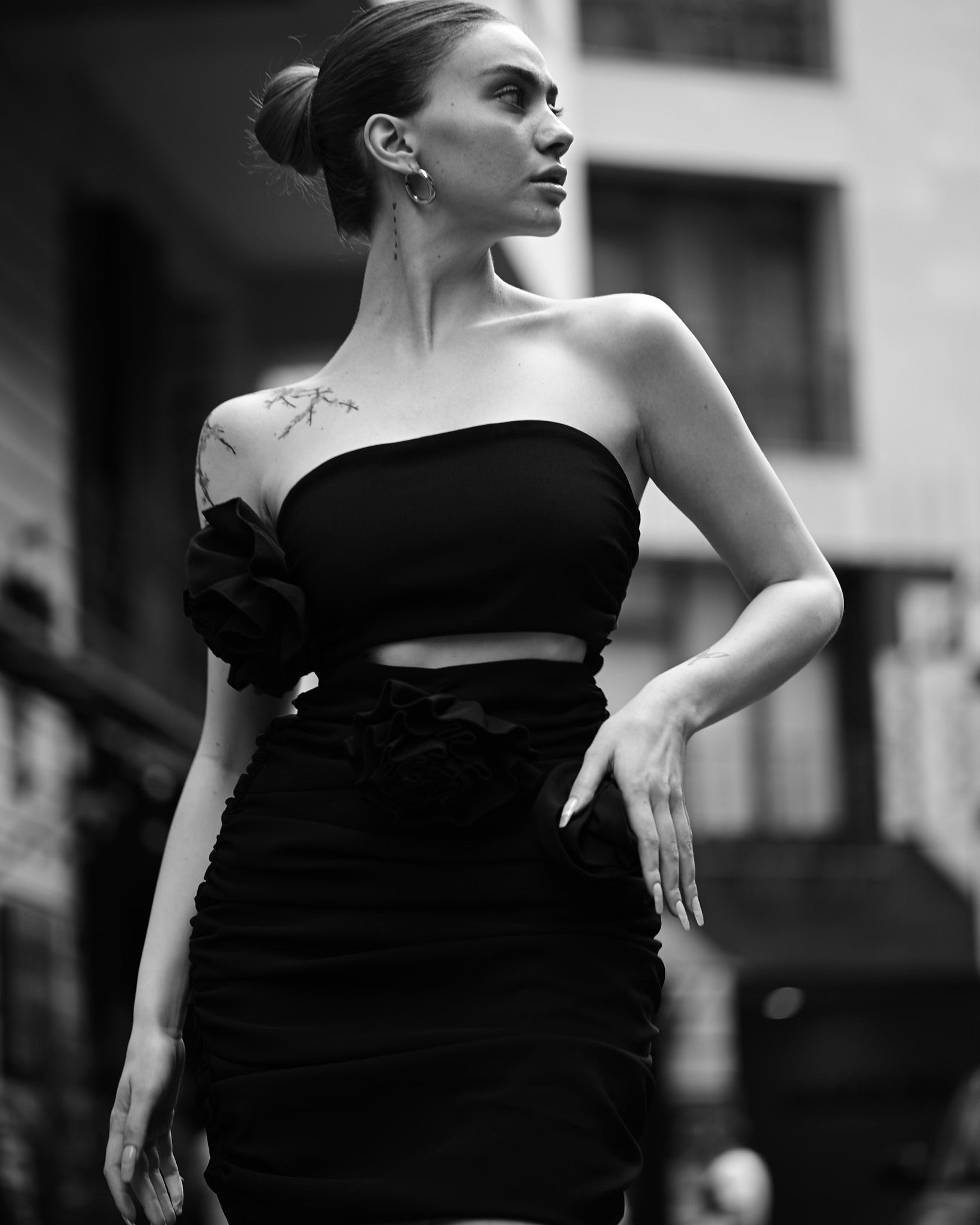 'La vie en Rose' Dress in Black