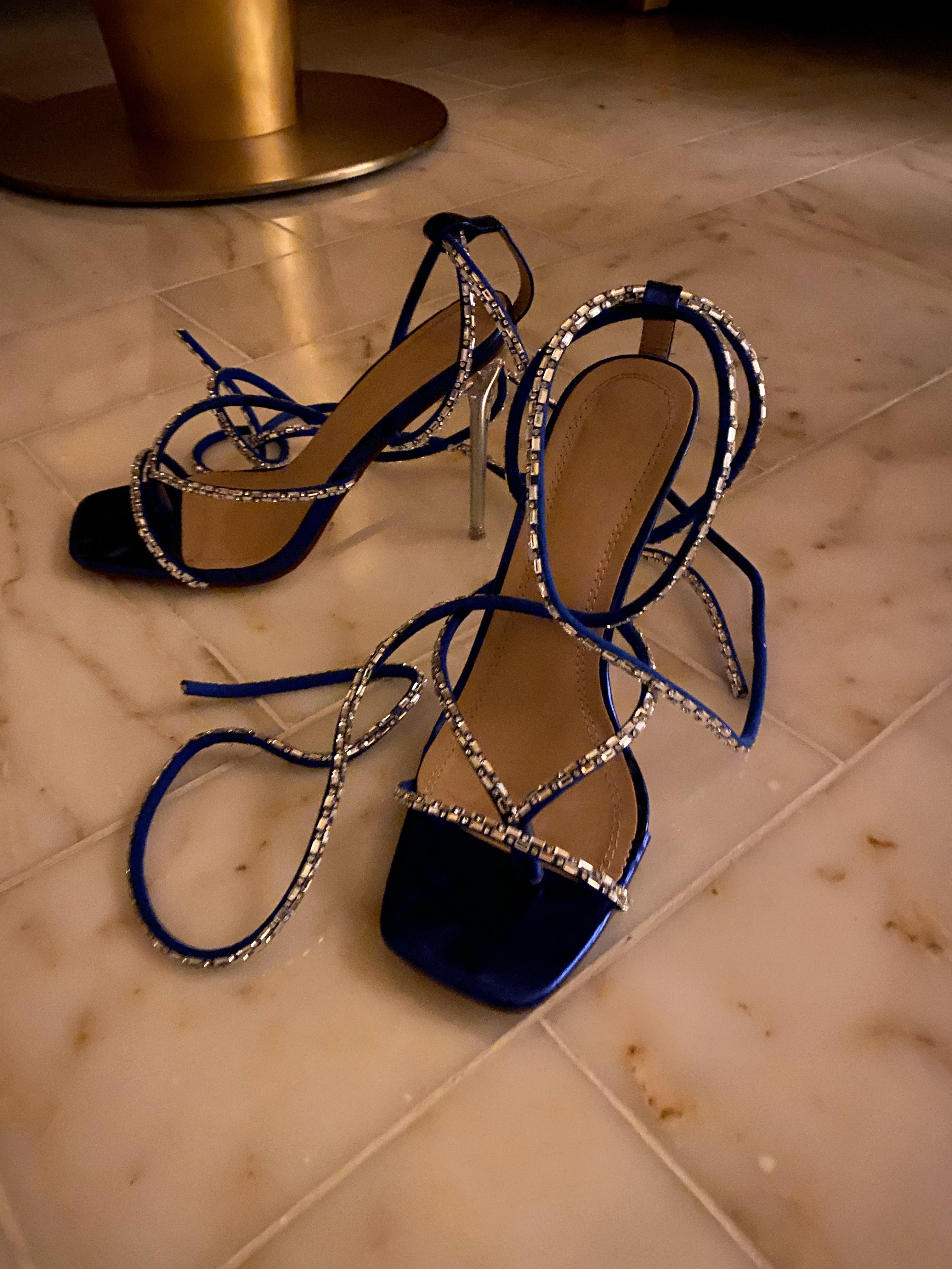 'Midnight' Rhinestone Tied Up Heels