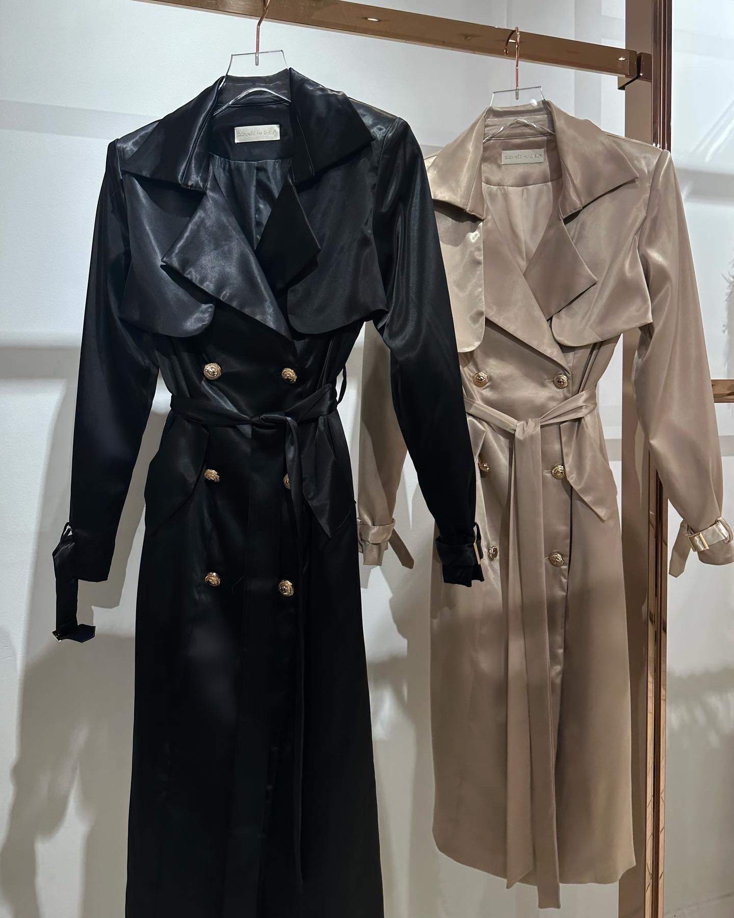 ‘Jennifer' Silk Coat in champagne