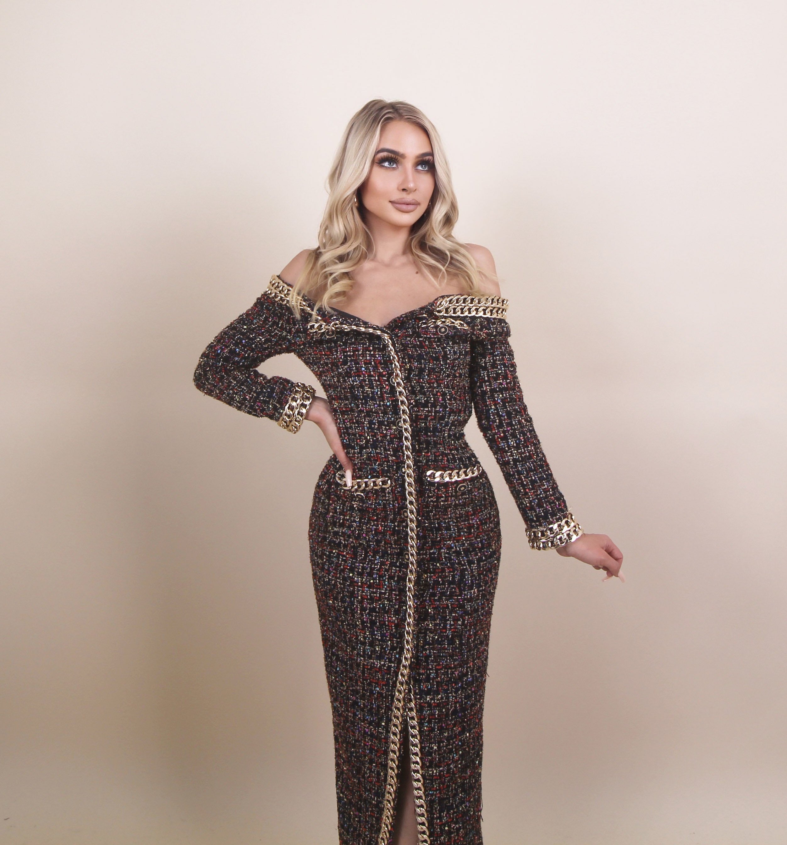 ‘ROCCO’ Tweed Blazer Dress
