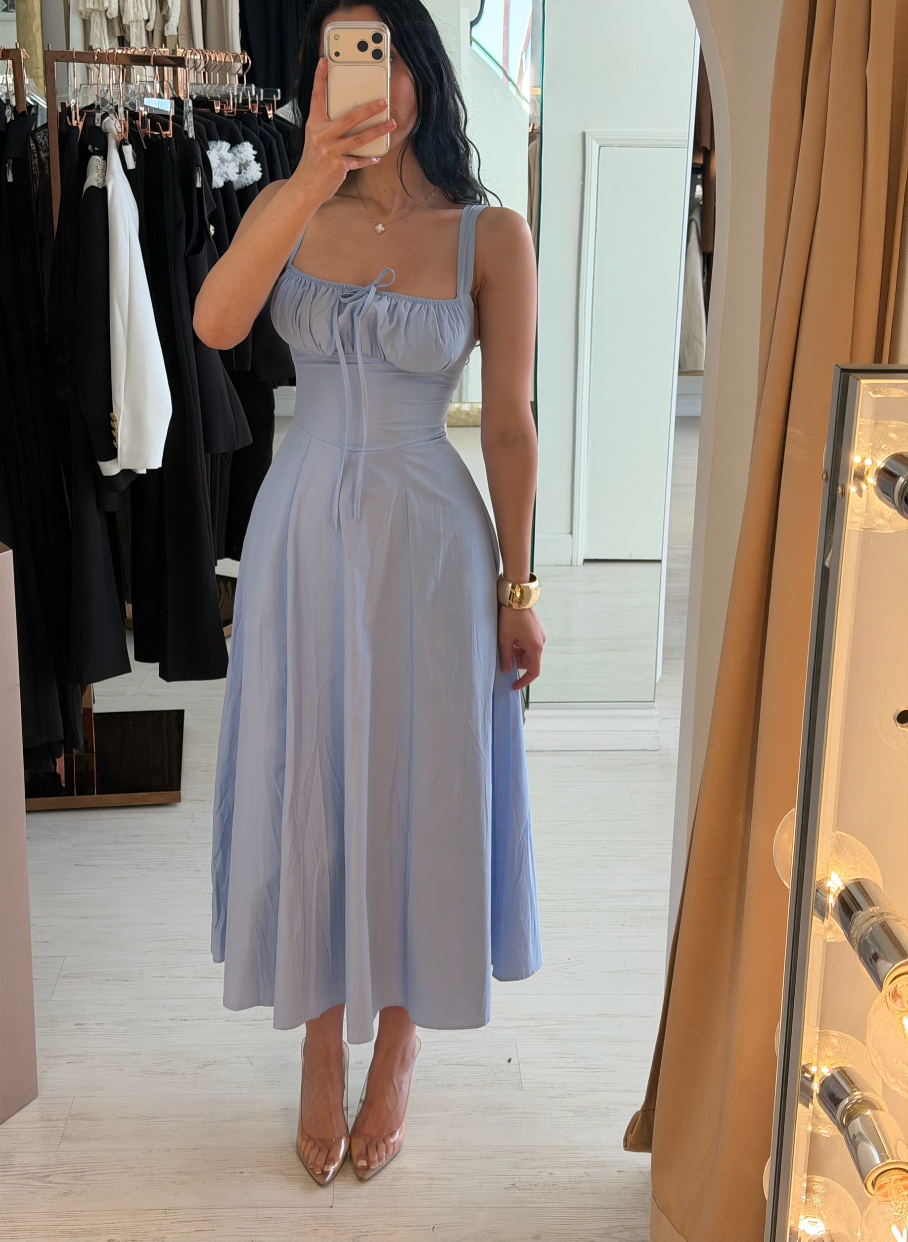 “Vidi” belted dress