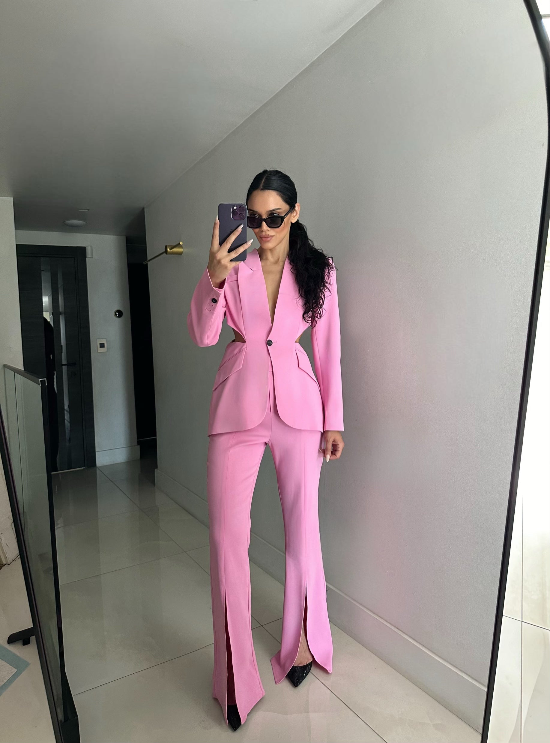 ‘Frenchie’ Twisted back Detailed Blazer Set