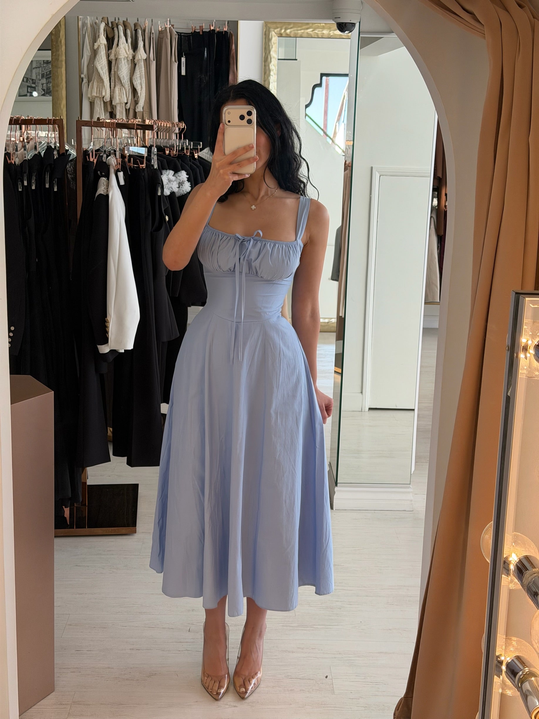 “Vidi” belted dress