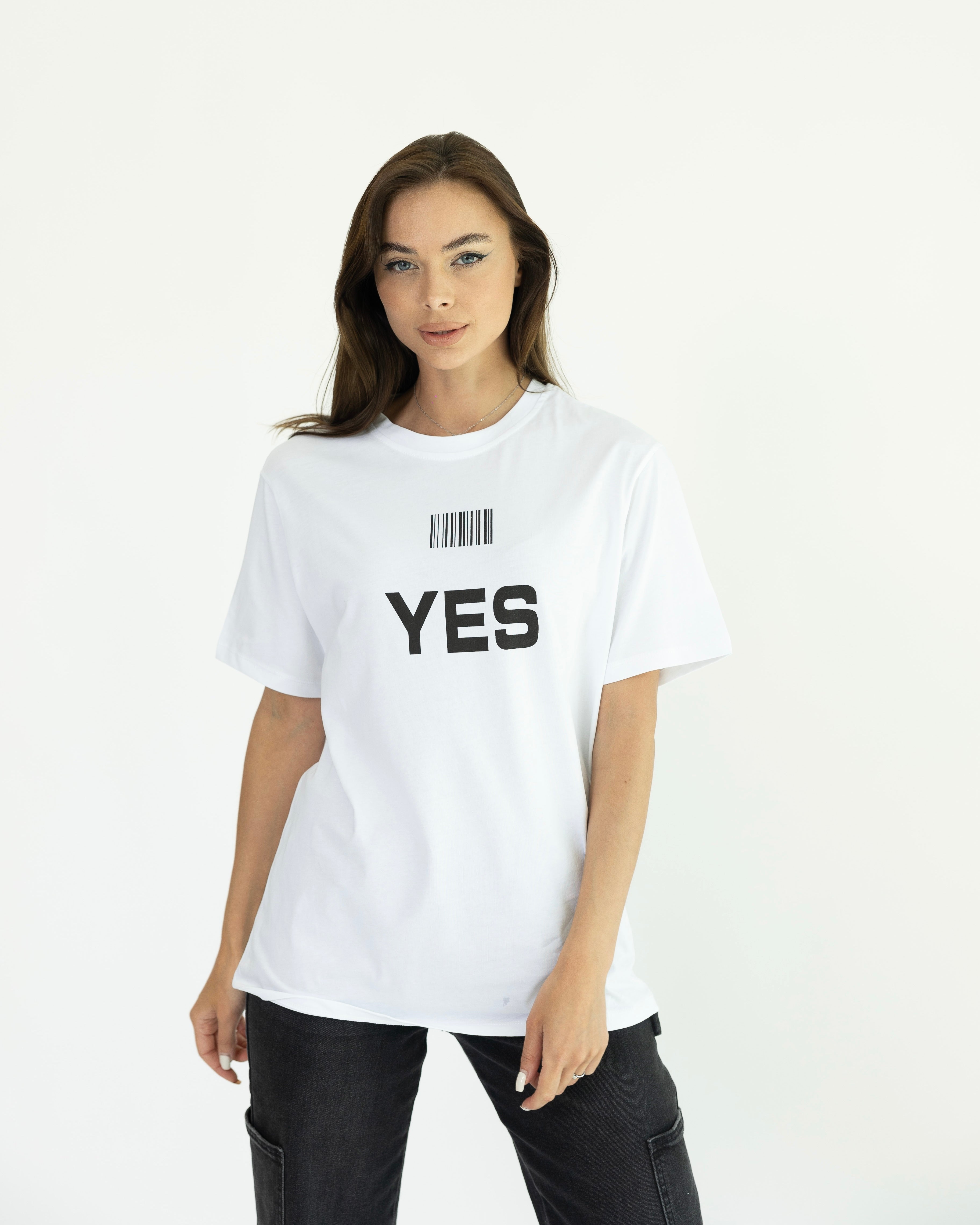 'YesNo' White T-Shirt
