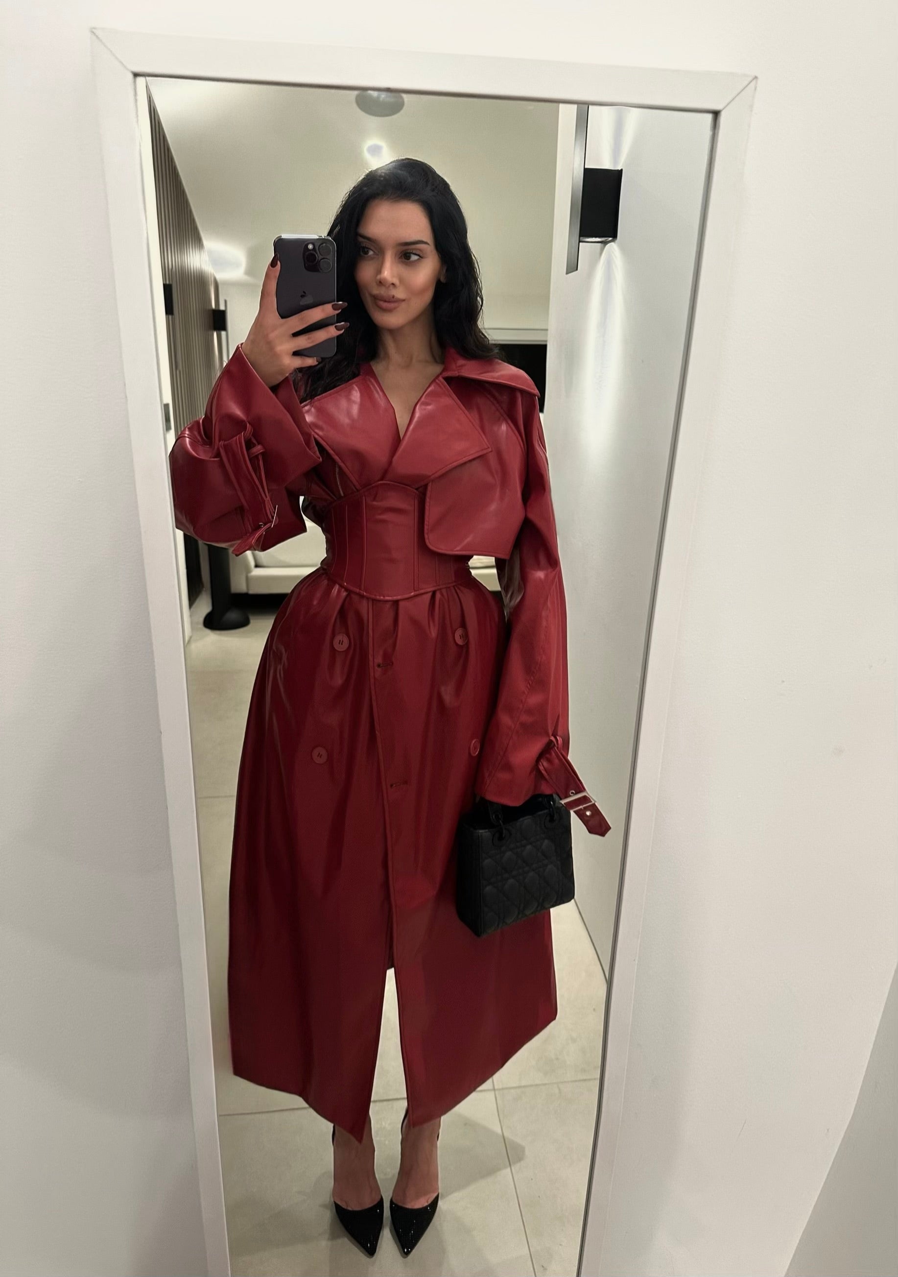 ‘Montana' PU leather coat