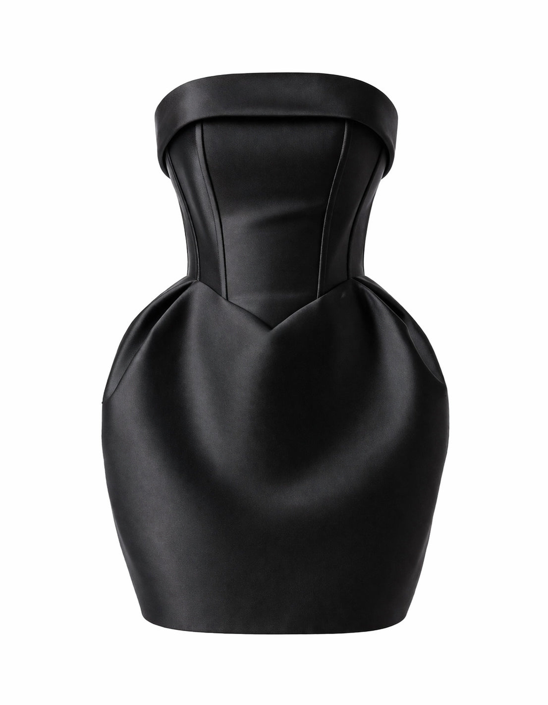 “Siri” satin dress in black