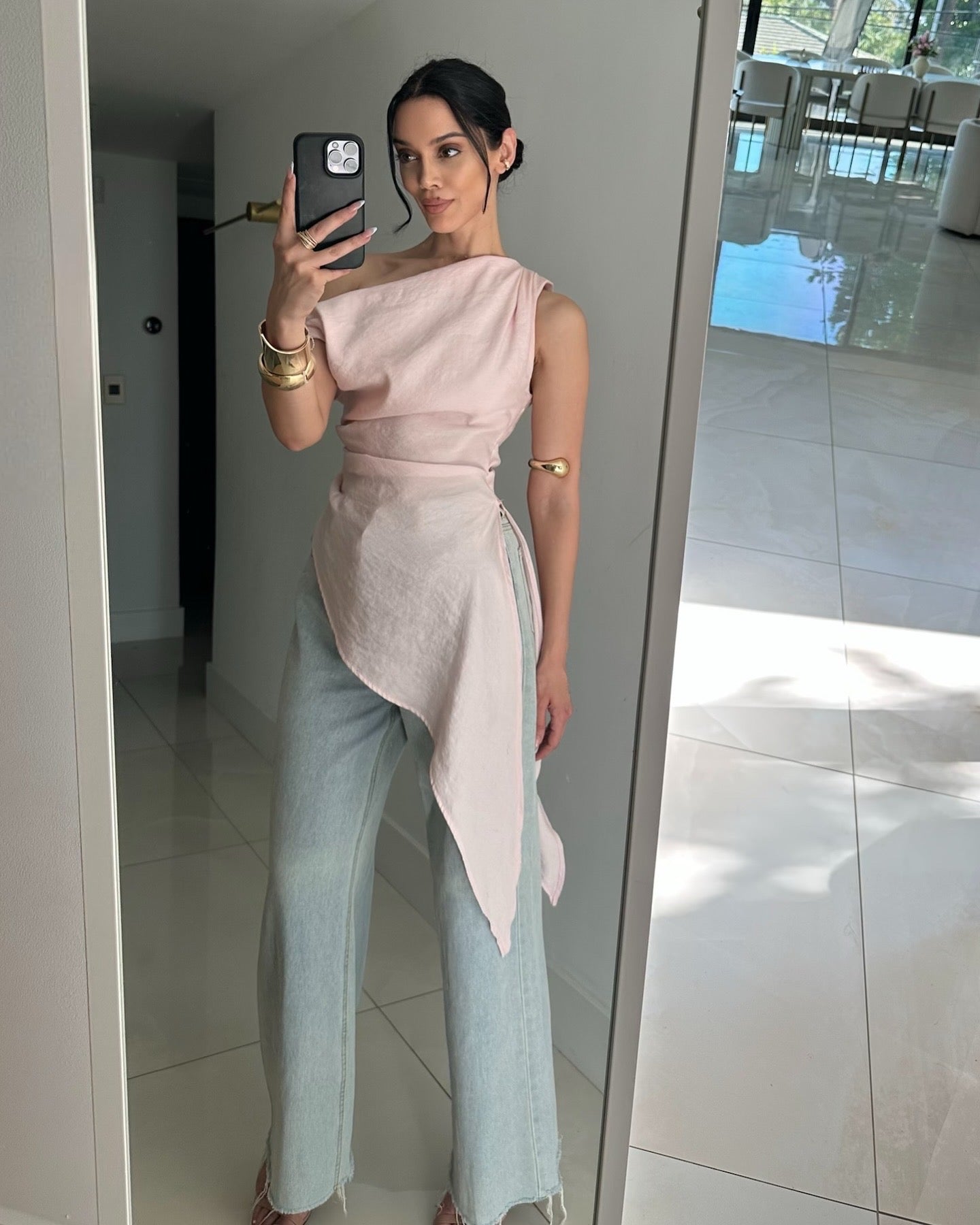 “Nala” asymmetrical top in pink