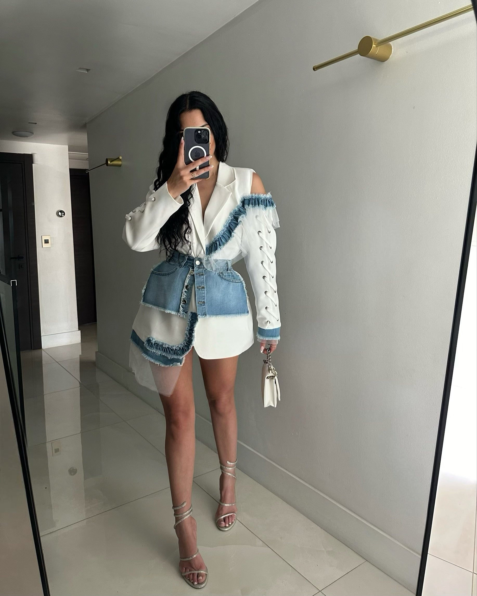‘Dylan’ oversized blazer with belt