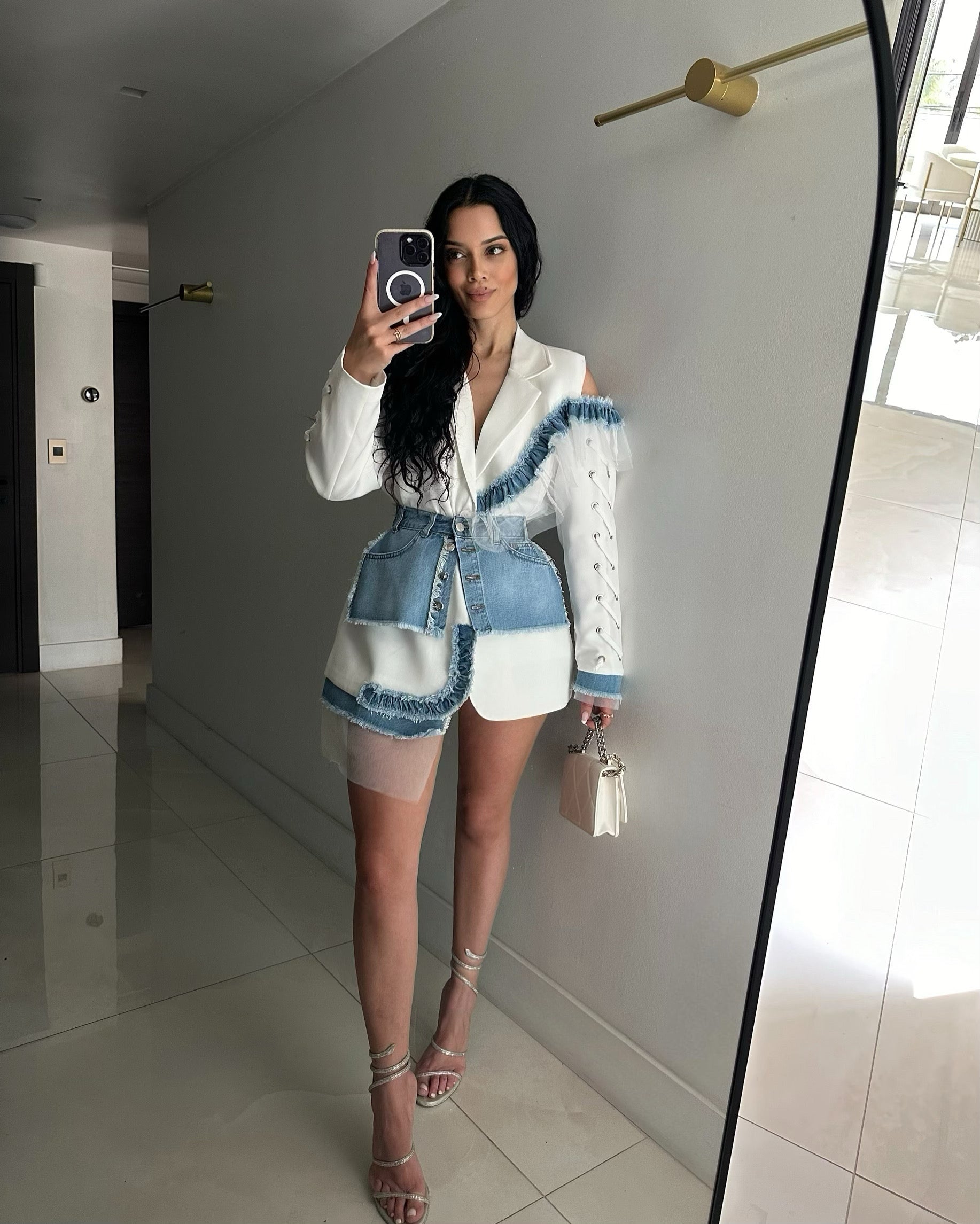 ‘Dylan’ oversized blazer with belt
