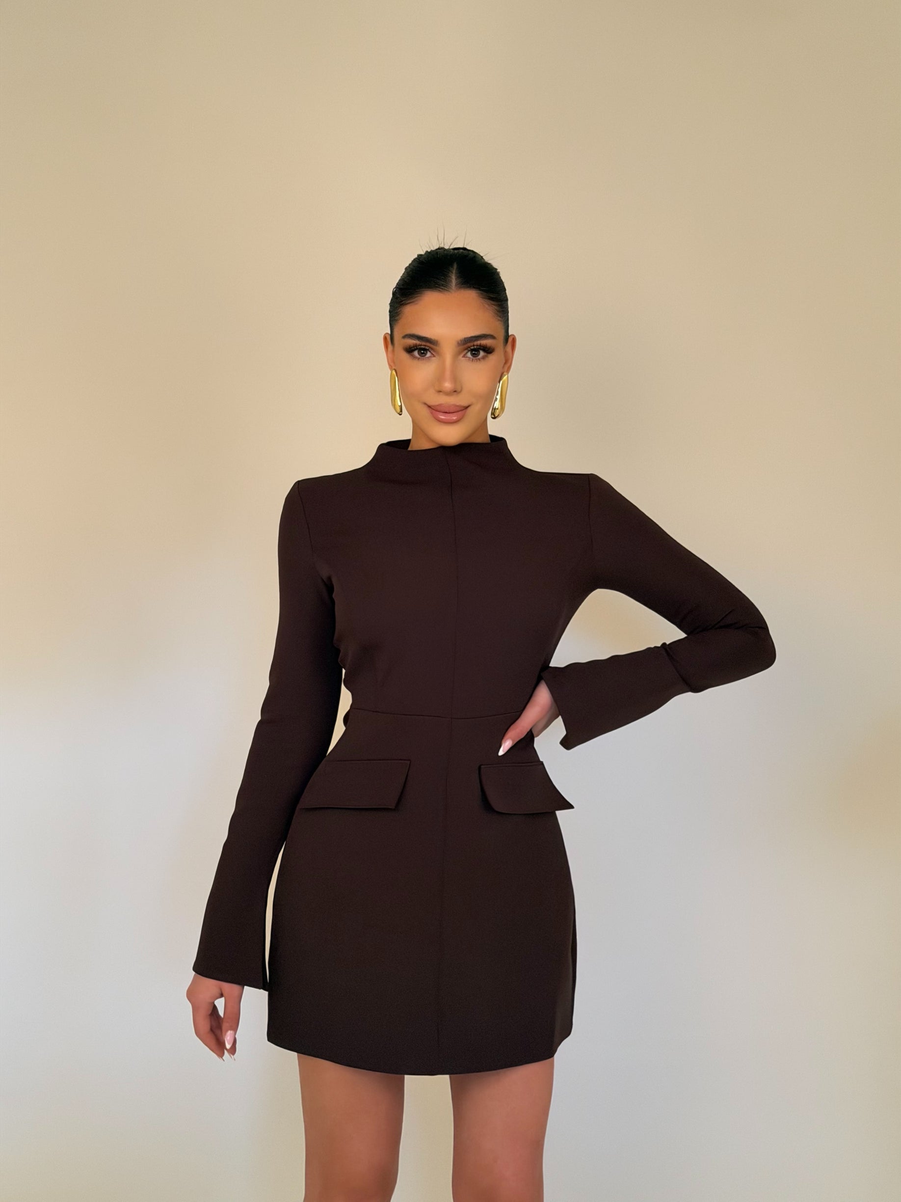 “Mara” brown dress