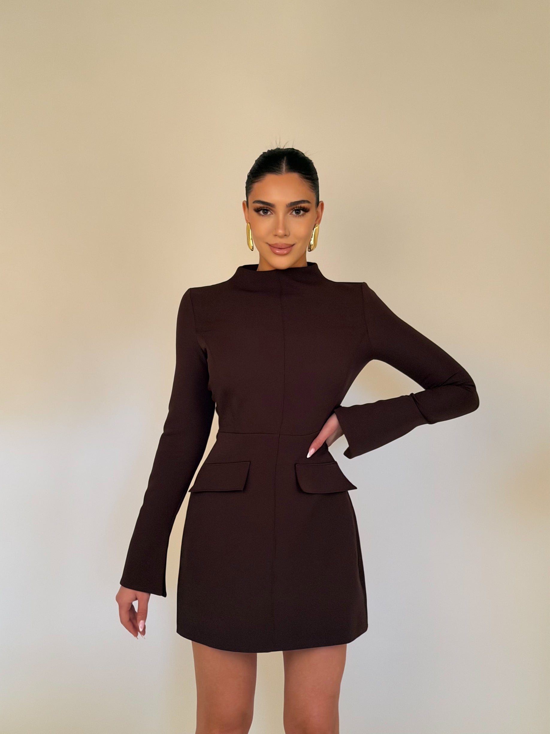 “Mara” brown dress