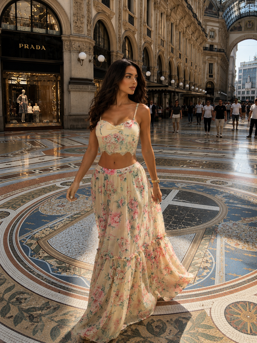 “Francis” flower print two piece set
