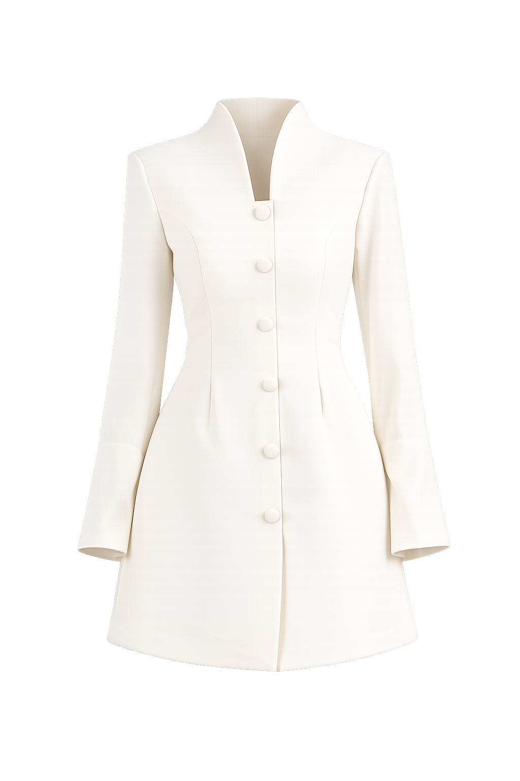 “Donna” structured long-sleeve A-line mini dress